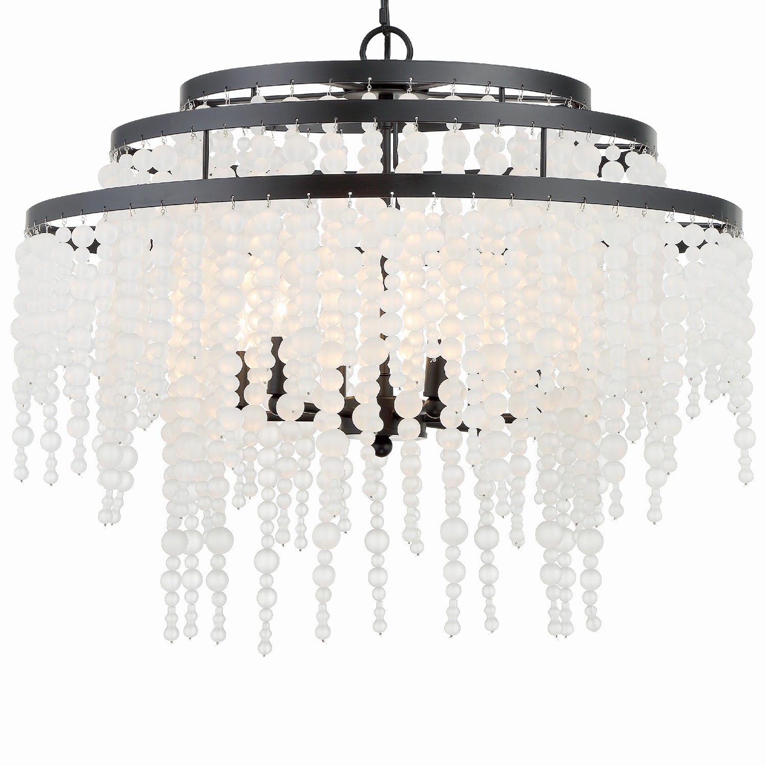 Crystorama Poppy POP-A5076-MK – 26.5 Inch – 6 Light – Chandelier – Matte Black – Damp Rated