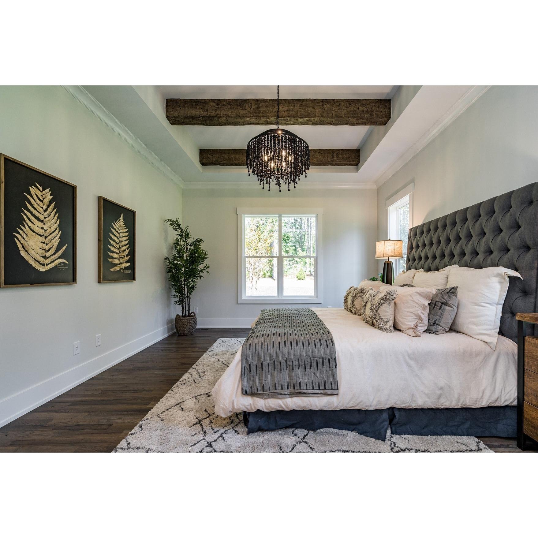 Crystorama Poppy POP-A5076-MK – 26.5 Inch – 6 Light – Chandelier – Matte Black – Damp Rated