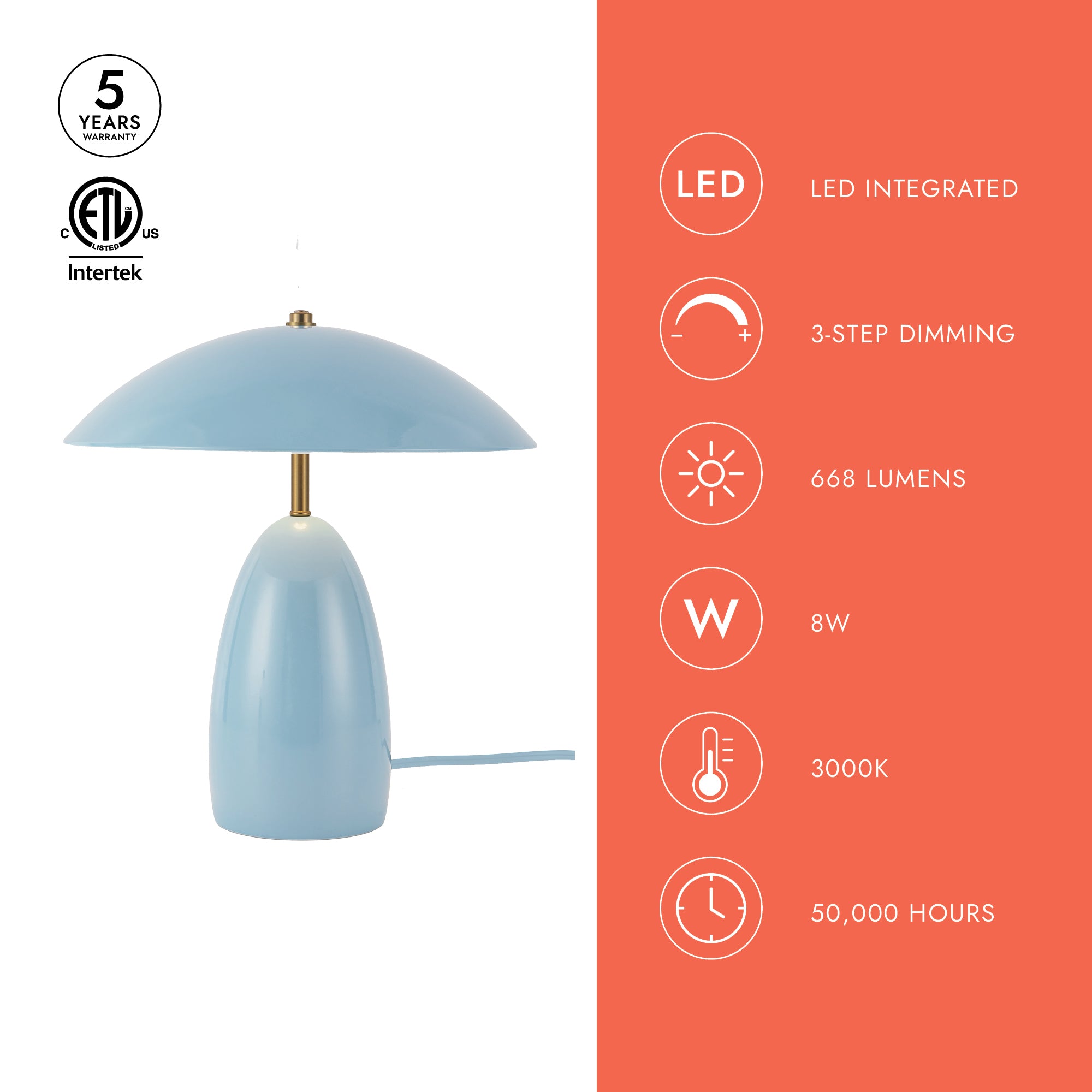 Poppy 9-in Pine Green LED Table Lamp