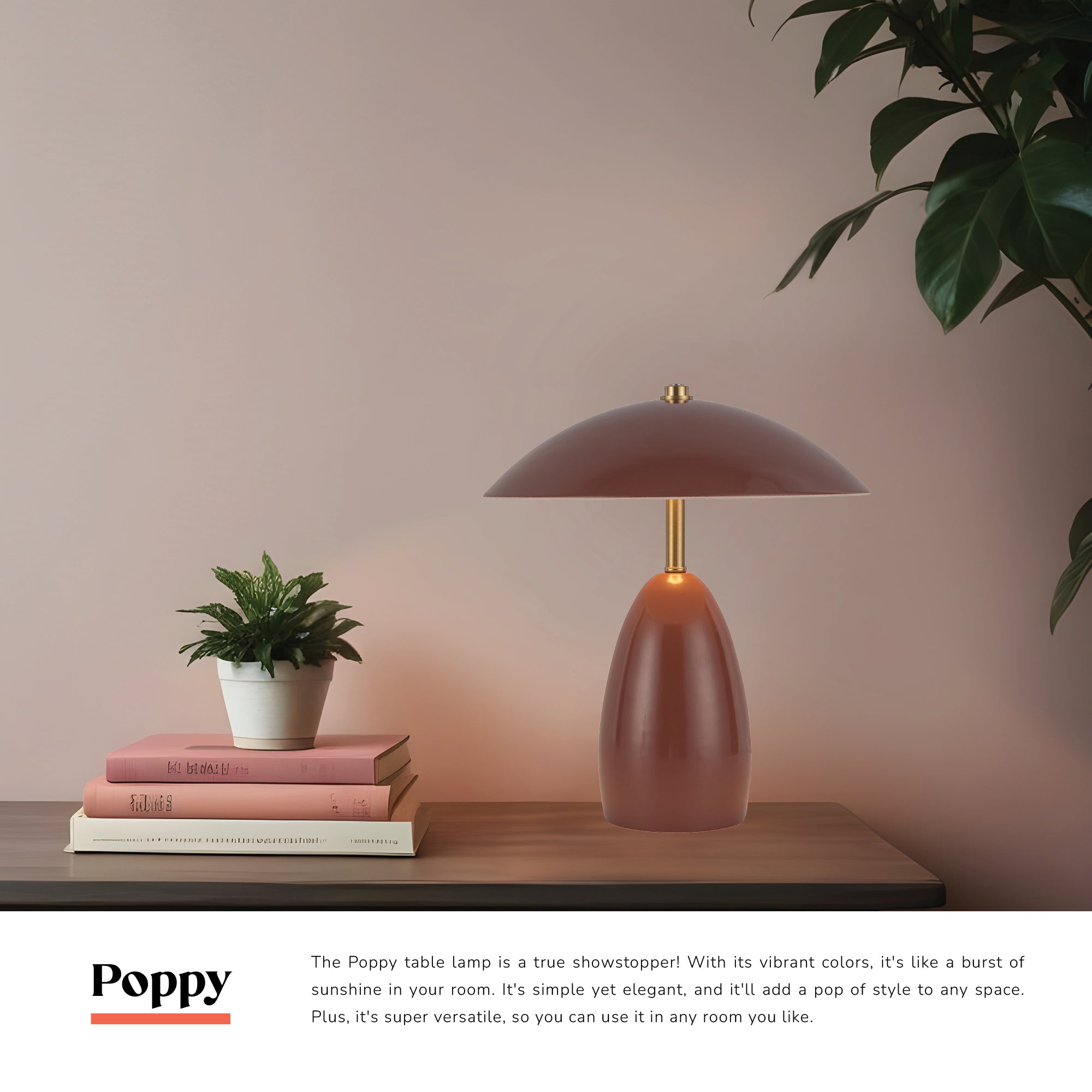 Poppy 9-in Pine Green LED Table Lamp