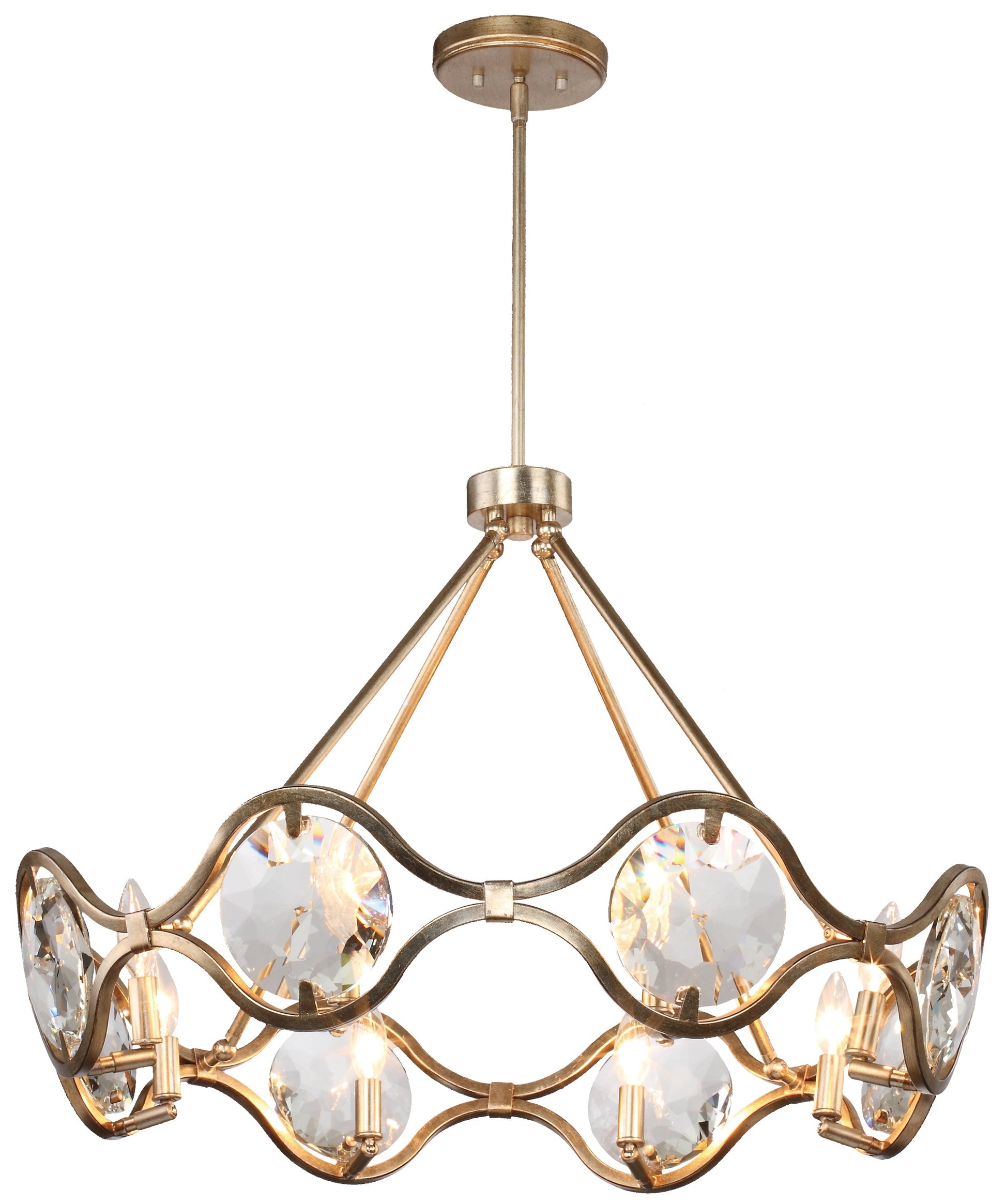 Crystorama Quincy QUI-7628-DT – 29.5 Inch – 8 Light – Chandelier – Distressed Twilight – Damp Rated