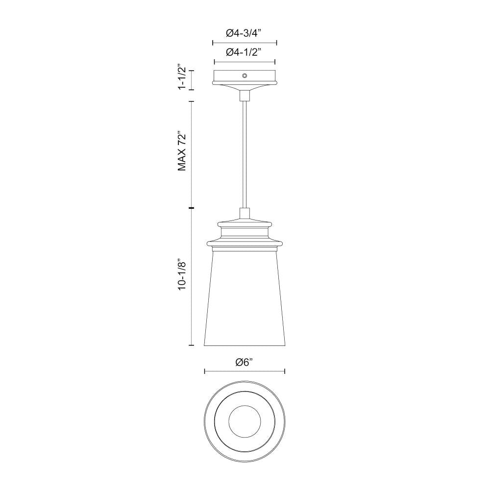 Alora Lighting QUINCY PD533006MBCL Pendant Modern - Matte Black