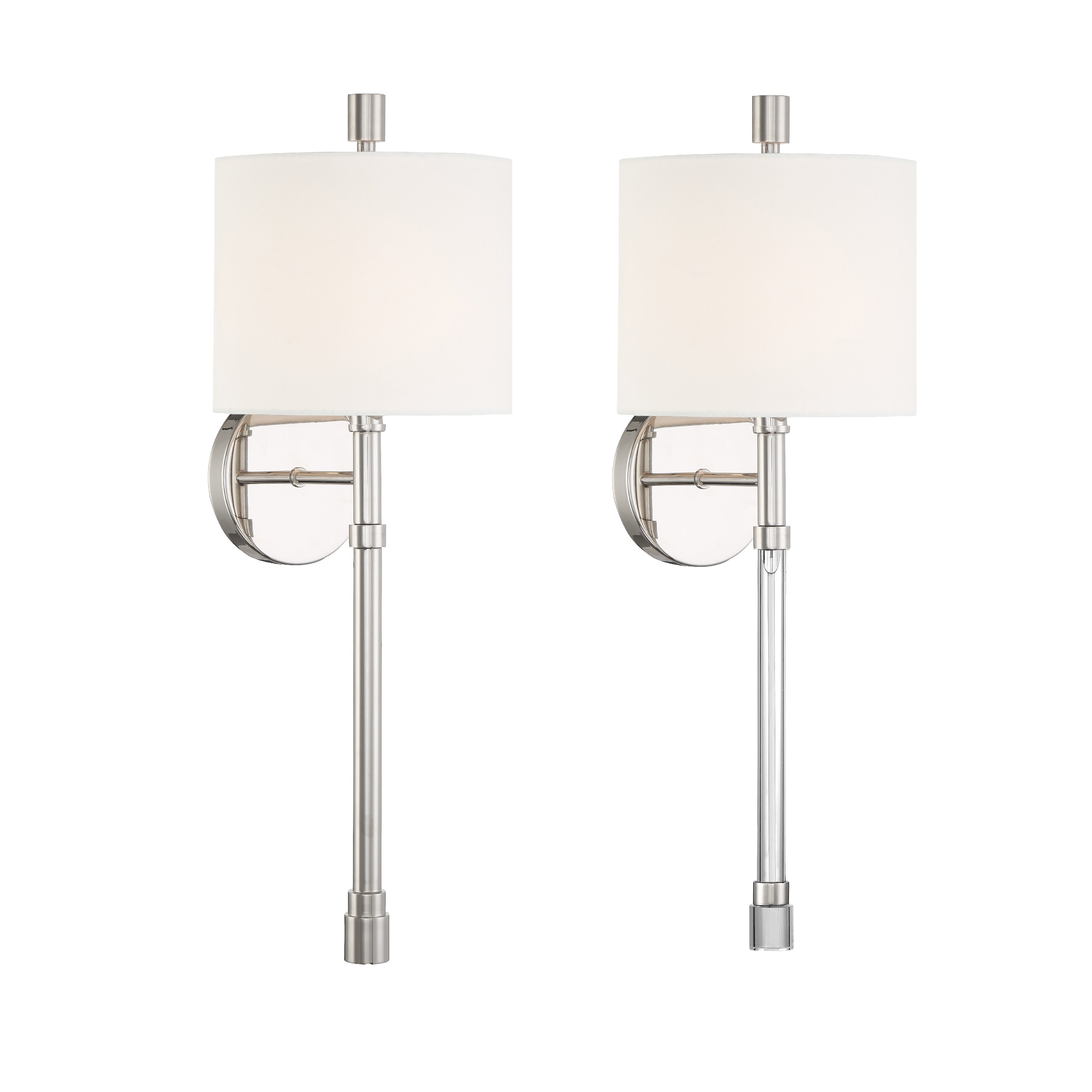 Crystorama Rachel RAC-A3501-PN – 8 Inch – 1 Light – Sconce – Polished Nickel – Damp Rated
