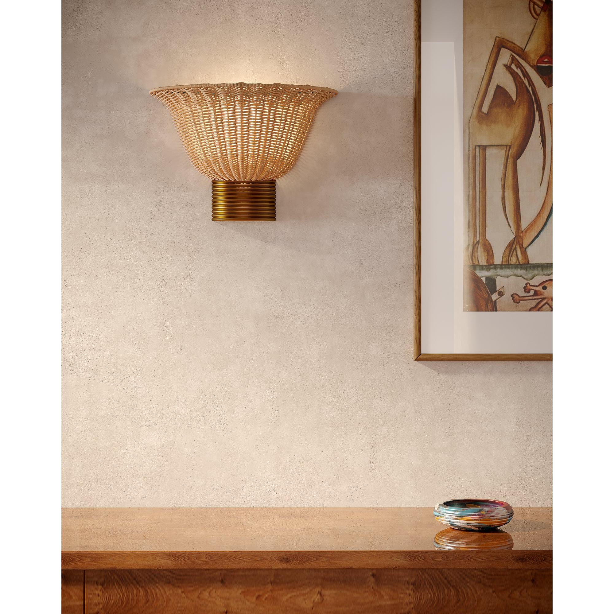 Rancho 14-in Brushed Gold Socket Wall/Vanity Light