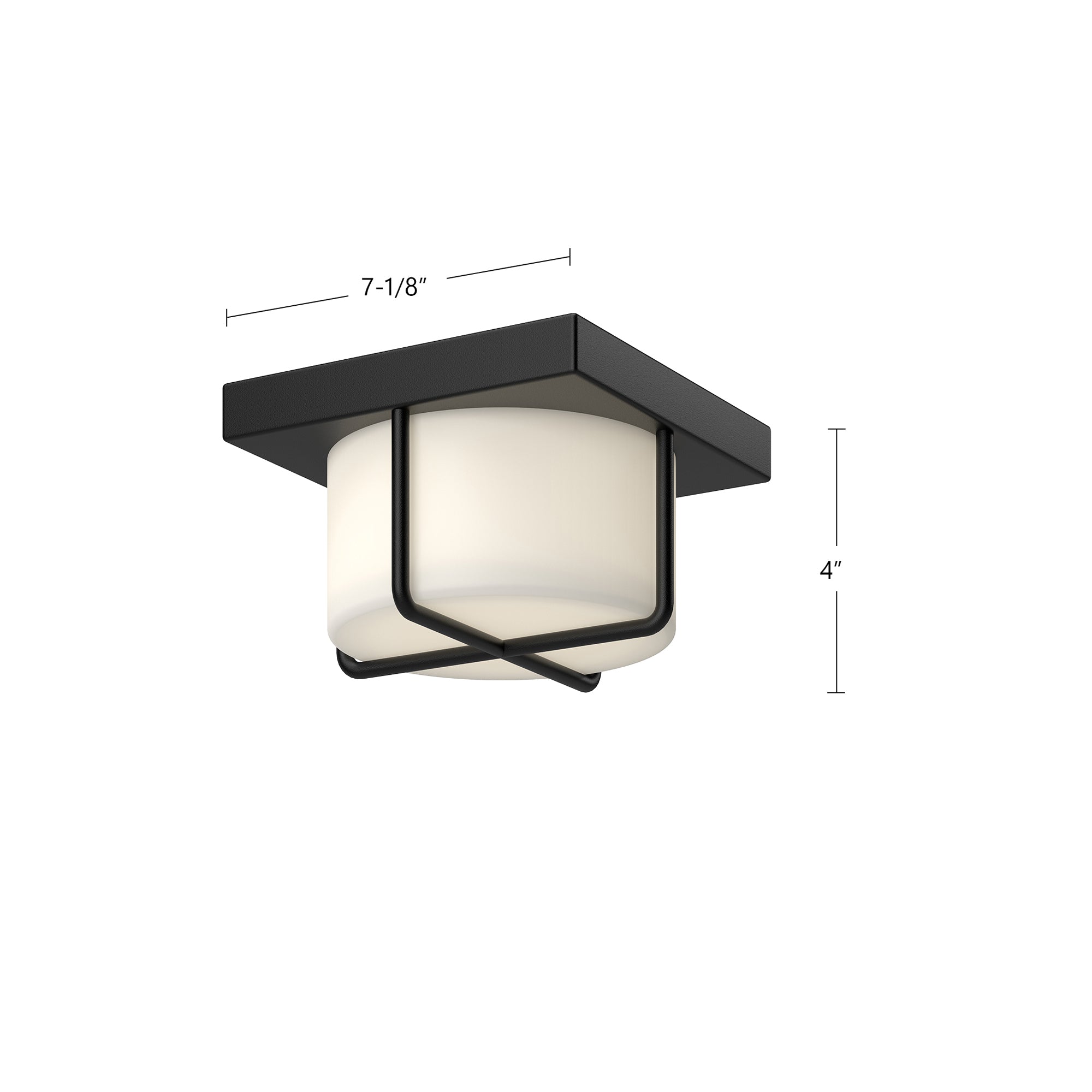 Regalo 7-in Black/Opal Glass LED Flush Mount