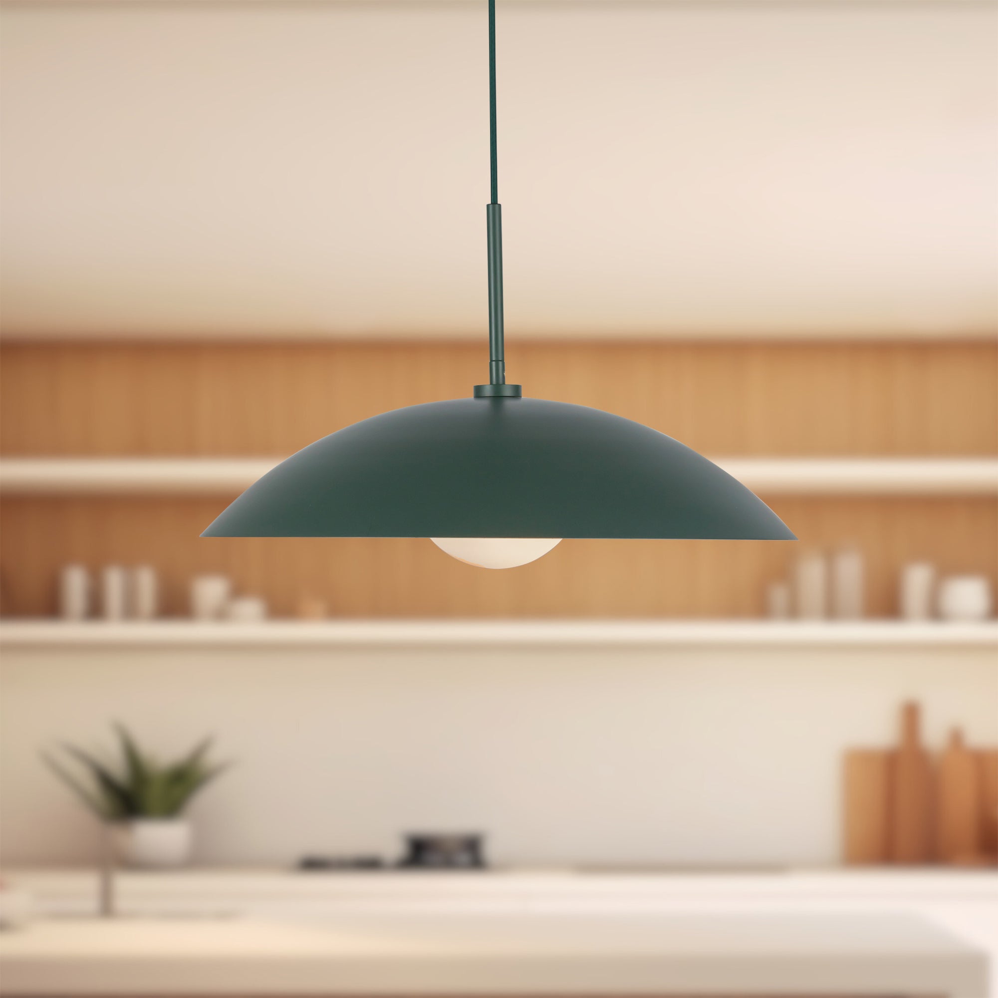 Regent 19-in Pine Green Socket Pendant