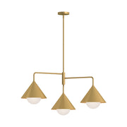 ALORA MOOD Lighting CH485245 Chandeliers, Brushed Gold/Opal Glass