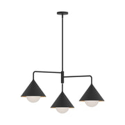 ALORA MOOD Lighting CH485245MBOP Chandeliers, Matte Black/Opal Glass