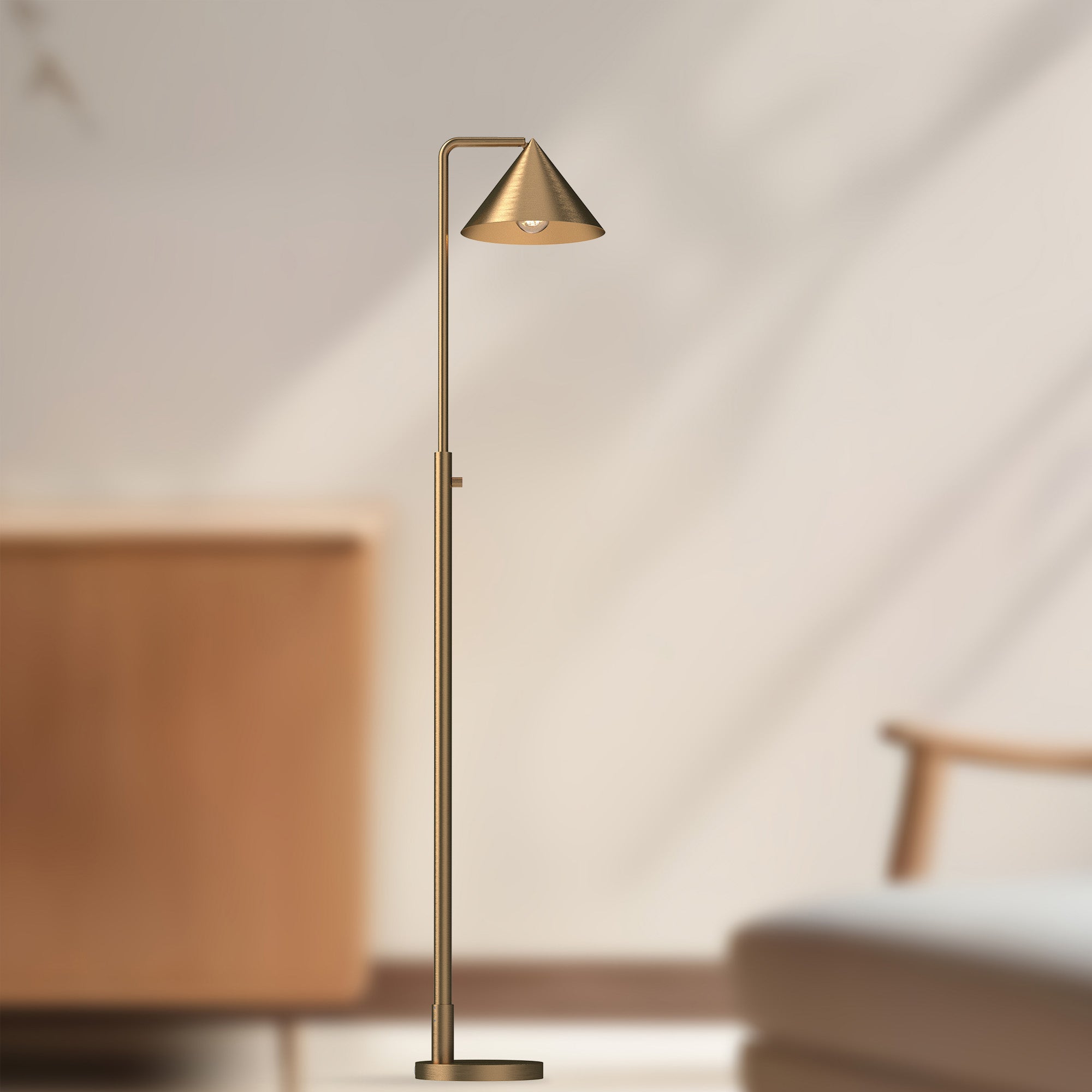 Remy 58-in Brushed Gold 1 Light Floor Lamp