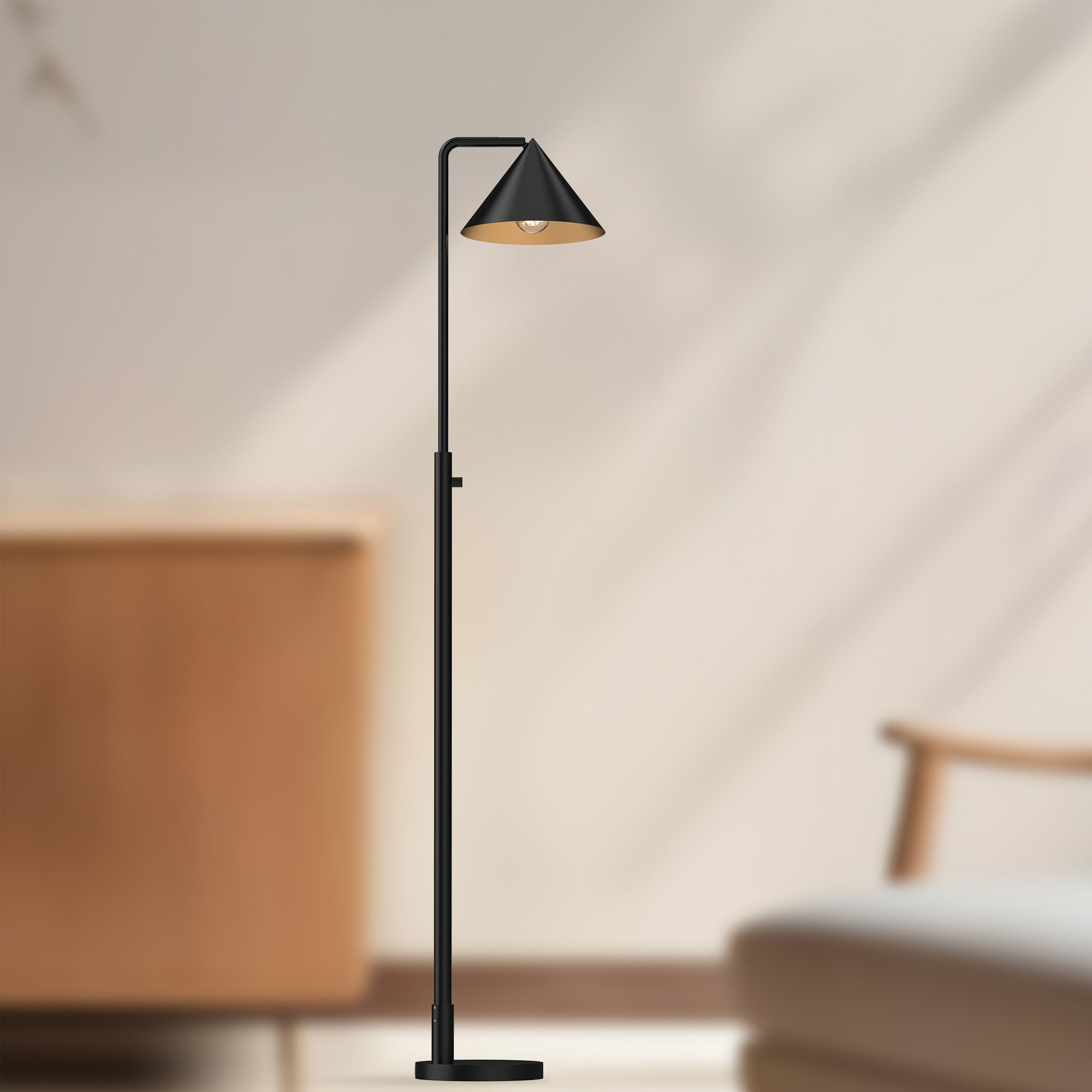 Remy 58-in Matte Black 1 Light Floor Lamp