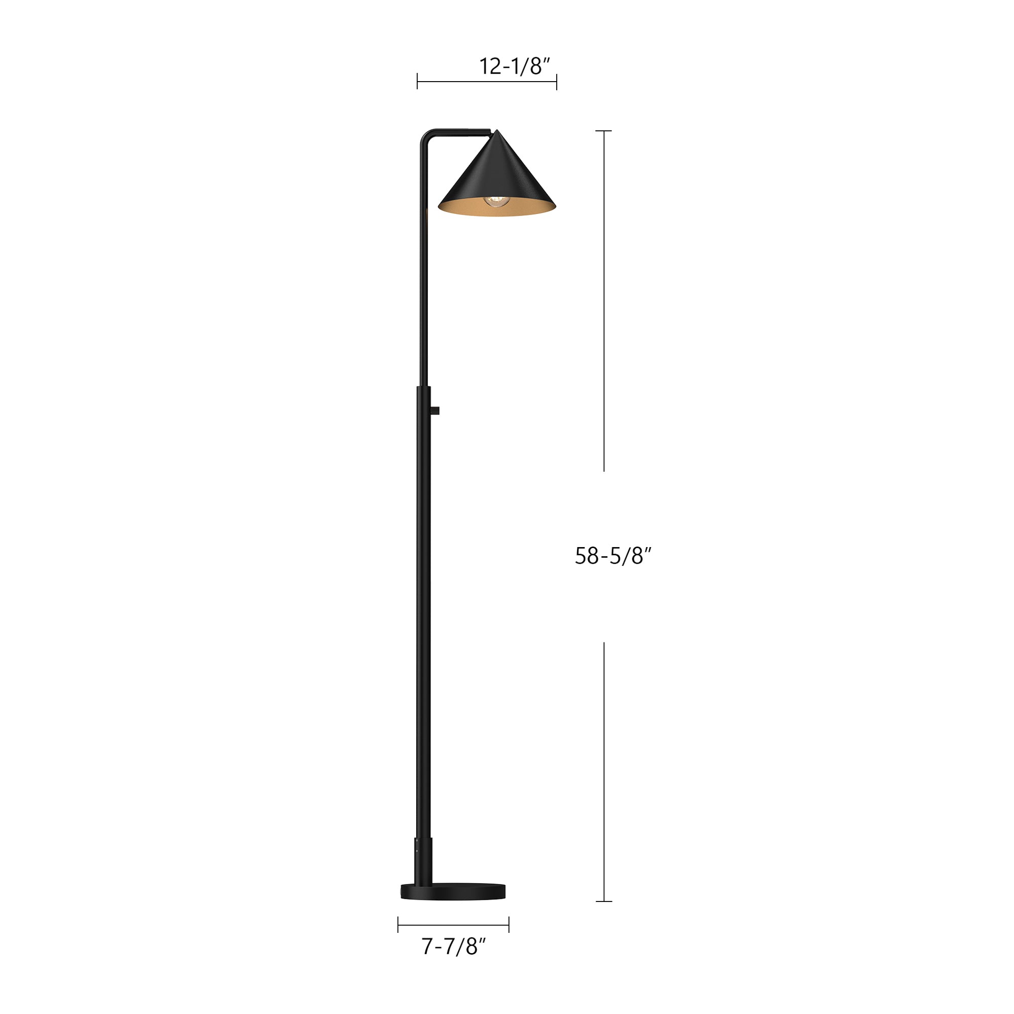 Remy 58-in Matte Black 1 Light Floor Lamp
