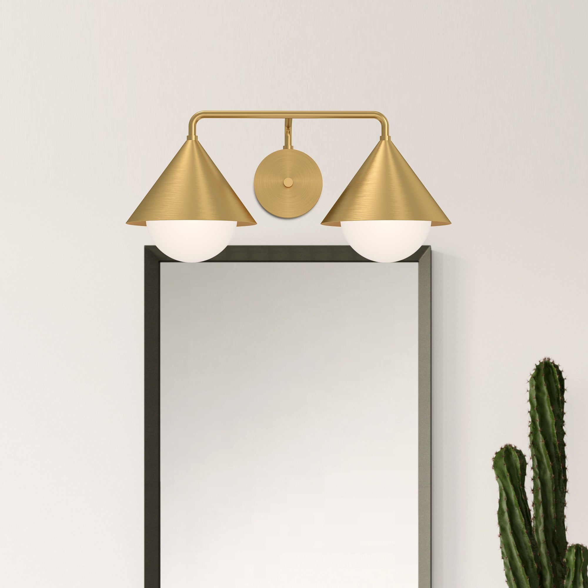 Remy 21-in Brushed Gold/Opal Glass 2 Lights Vanity