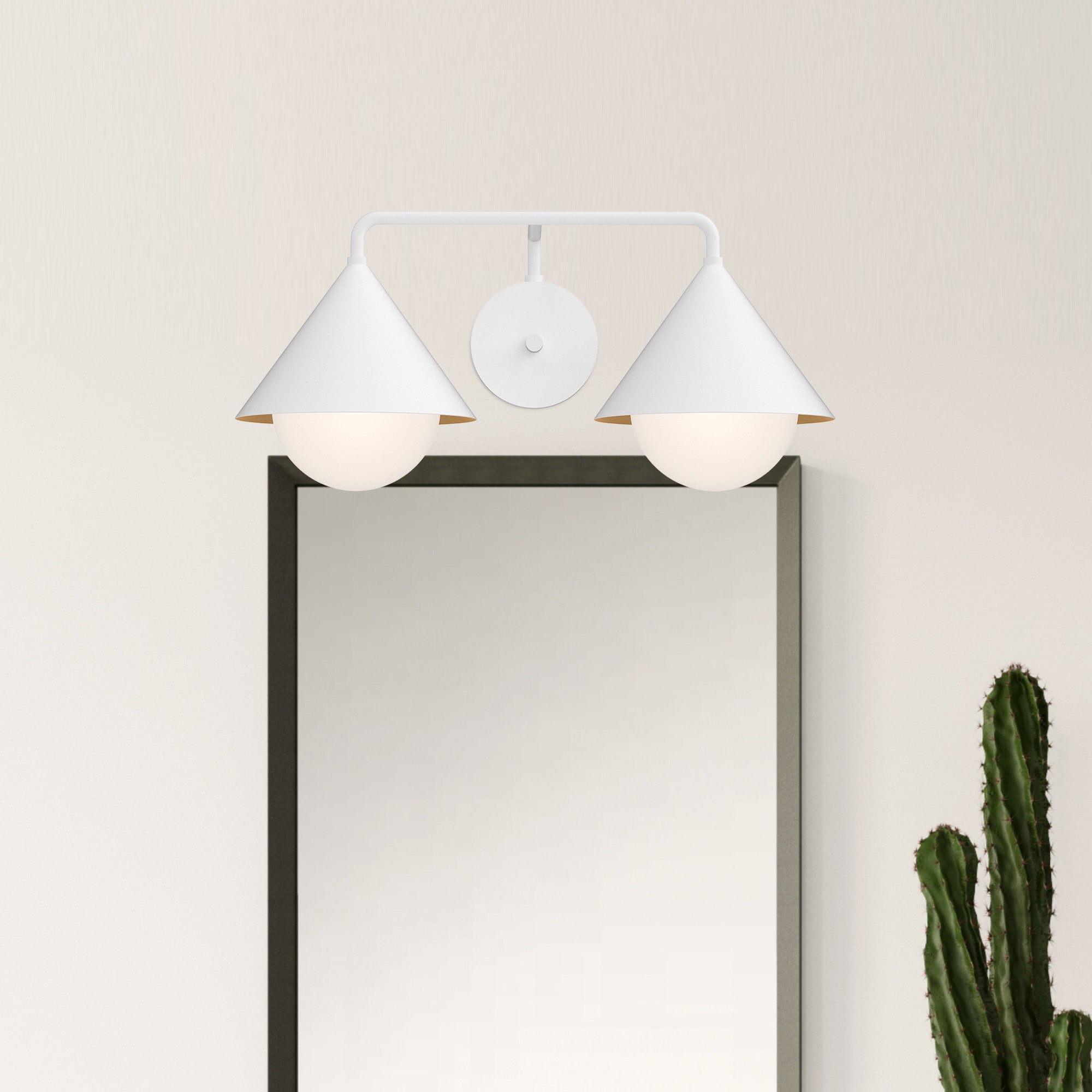 Remy 21-in White/Opal Glass 2 Lights Vanity