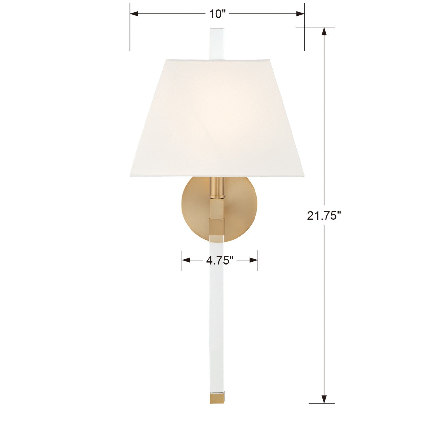 Crystorama Renee REN-261-AG – 10 Inch – 1 Light – Sconce – Aged Brass – Damp Rated