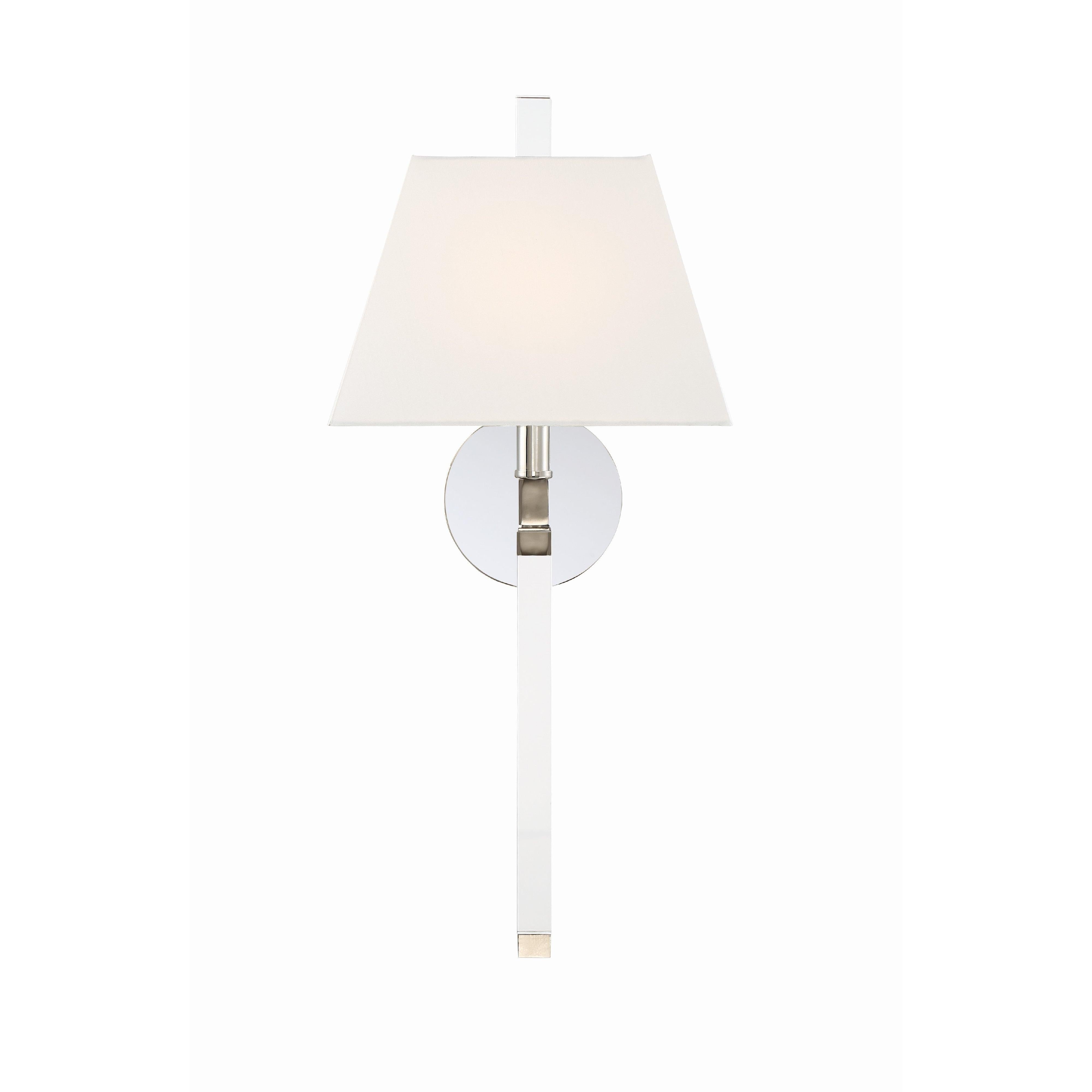 Crystorama Renee REN-261-PN – 10 Inch – 1 Light – Sconce – Polished Nickel – Damp Rated