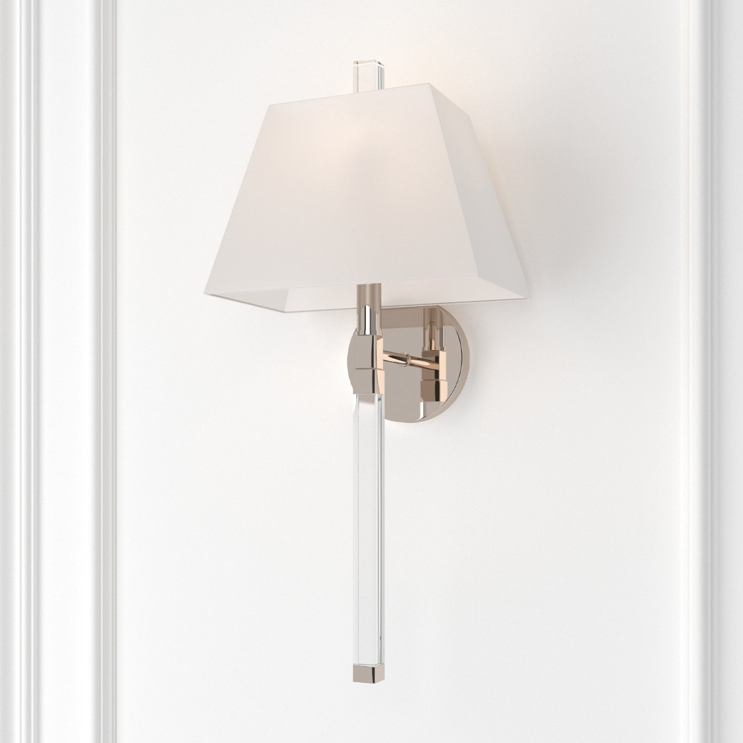 Crystorama Renee REN-261-PN – 10 Inch – 1 Light – Sconce – Polished Nickel – Damp Rated