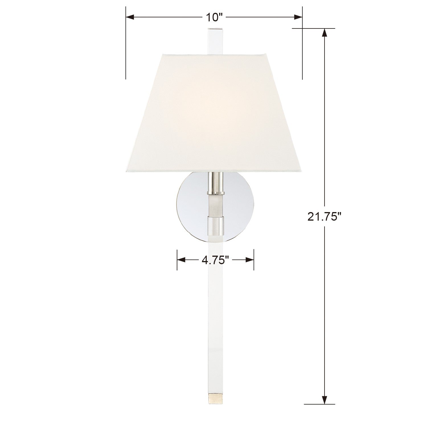 Crystorama Renee REN-261-PN – 10 Inch – 1 Light – Sconce – Polished Nickel – Damp Rated