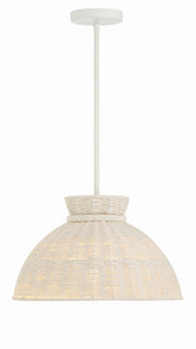 Crystorama Reese RES-10520-MT – 16 Inch – 1 Light – Pendant Light – Matte White – Damp Rated