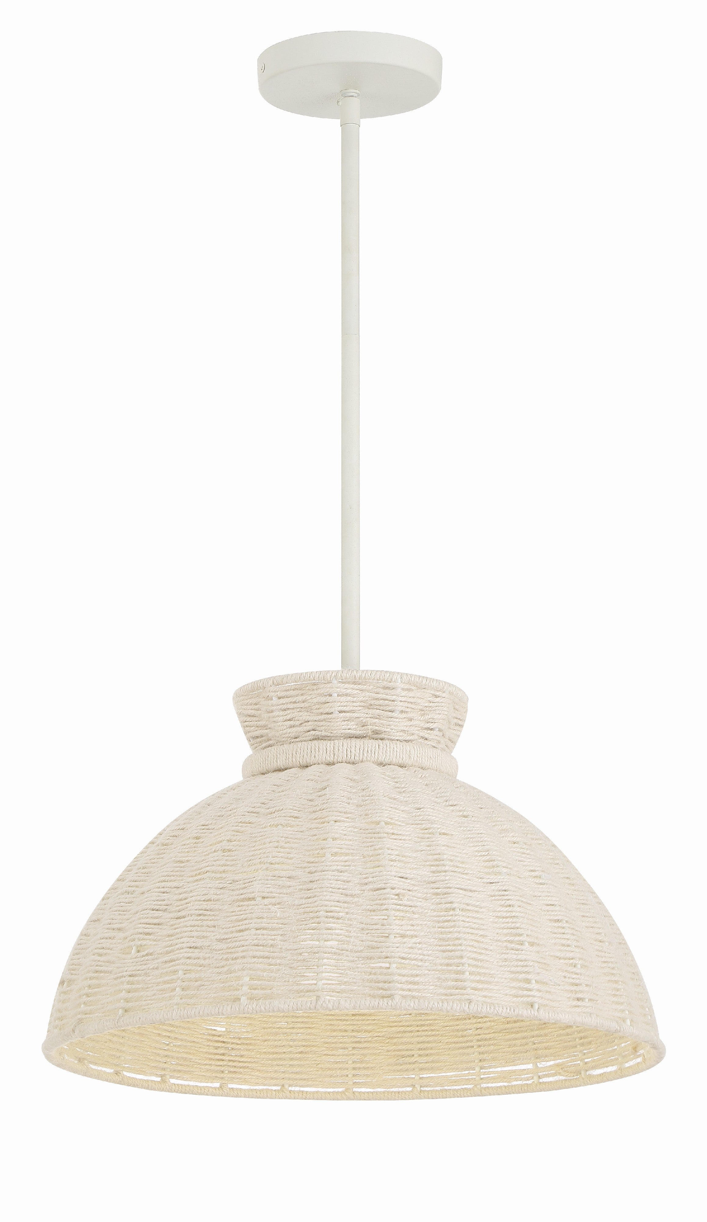 Crystorama Reese RES-10520-MT – 16 Inch – 1 Light – Pendant Light – Matte White – Damp Rated
