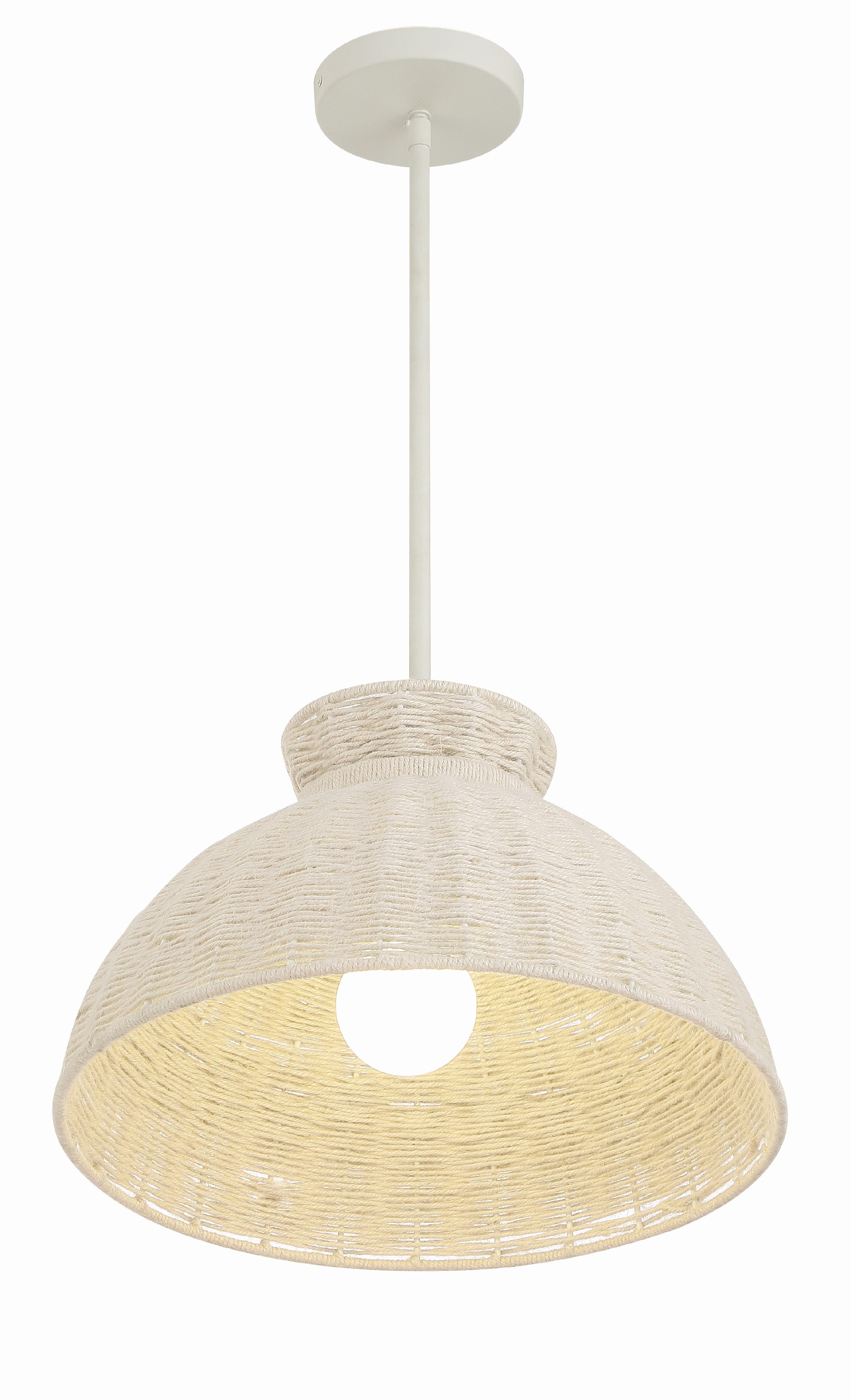 Crystorama Reese RES-10520-MT – 16 Inch – 1 Light – Pendant Light – Matte White – Damp Rated