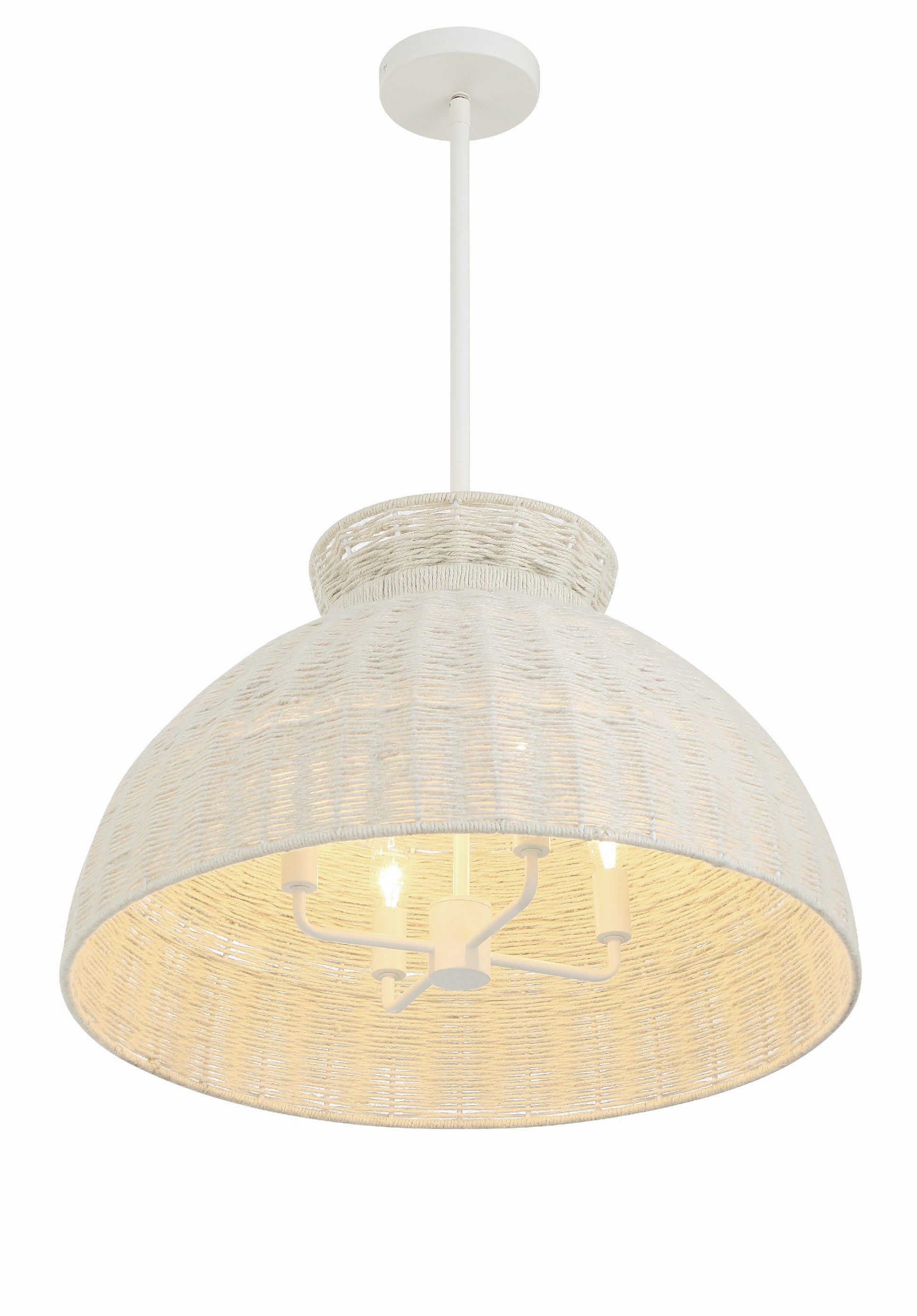 Crystorama Reese RES-10524-MT – 22 Inch – 4 Light – Pendant Light – Matte White – Damp Rated
