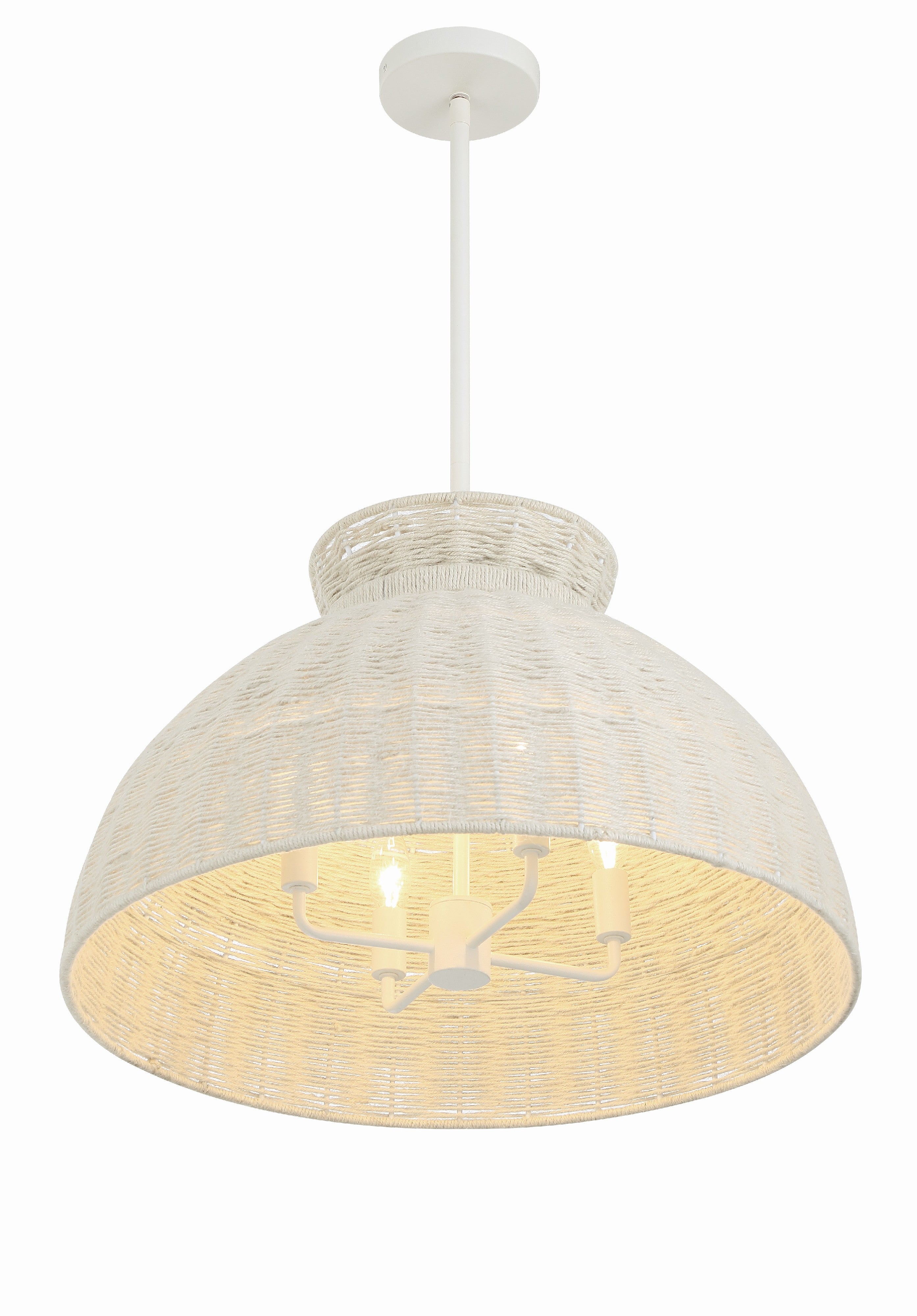 Crystorama Reese RES-10524-MT – 22 Inch – 4 Light – Pendant Light – Matte White – Damp Rated