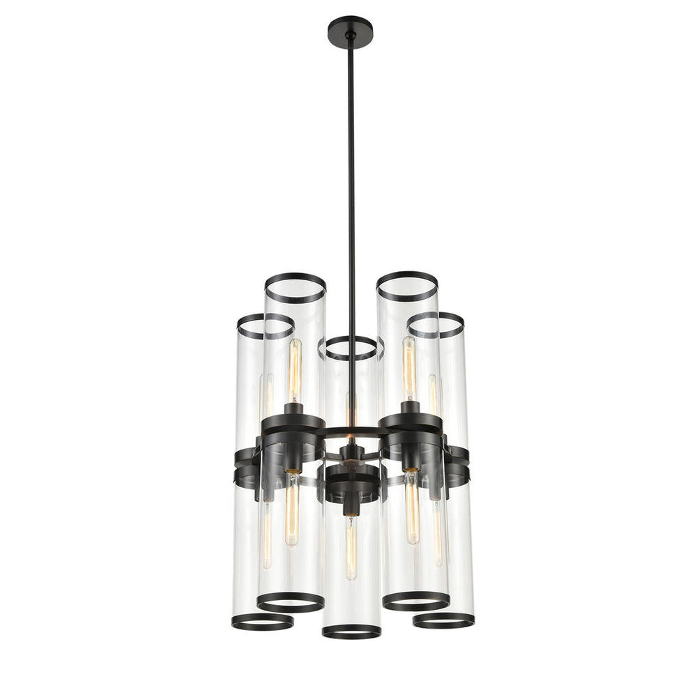 Alora Lighting REVOLVE II CH311655UBCG Chandelier Contemporary - Clear Glass Urban Bronze