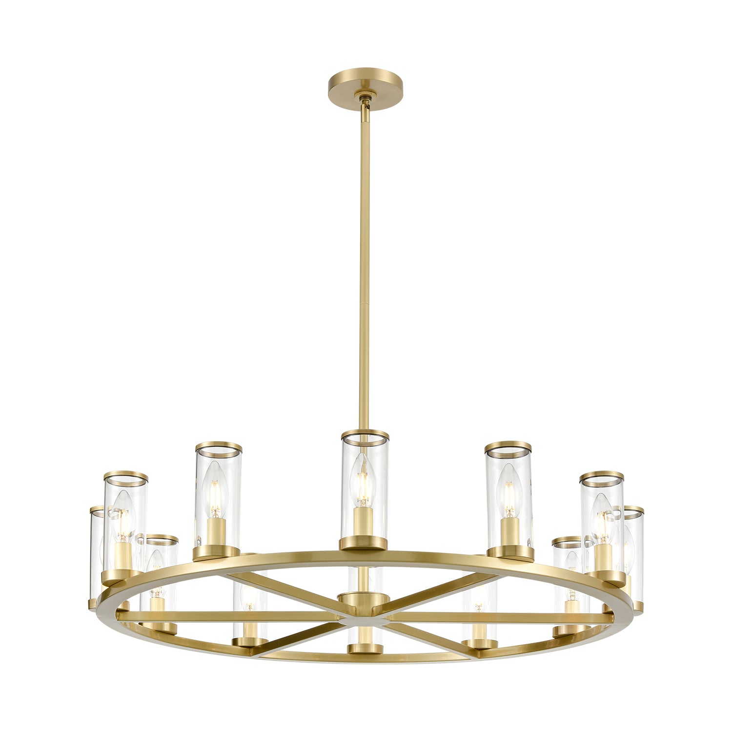 Revolve Clear Glass/Natural Brass 12 Lights Chandeliers