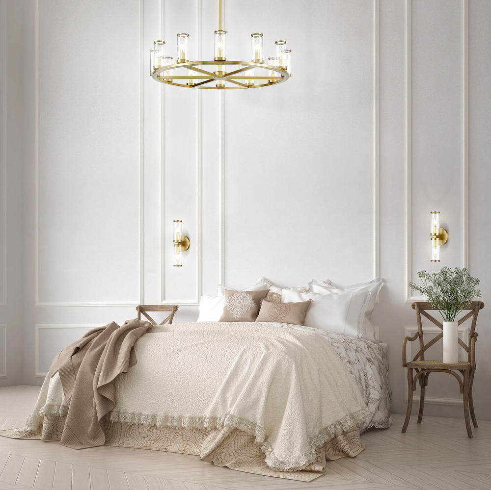 Alora Lighting REVOLVE CH309012NBCG Chandelier Traditional - Natural Brass