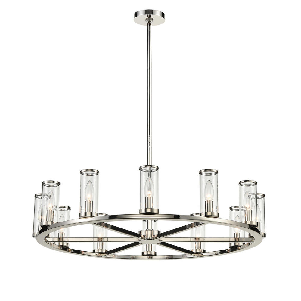 Alora Lighting REVOLVE CH309012PNCG Chandelier Contemporary - Polished Nickel