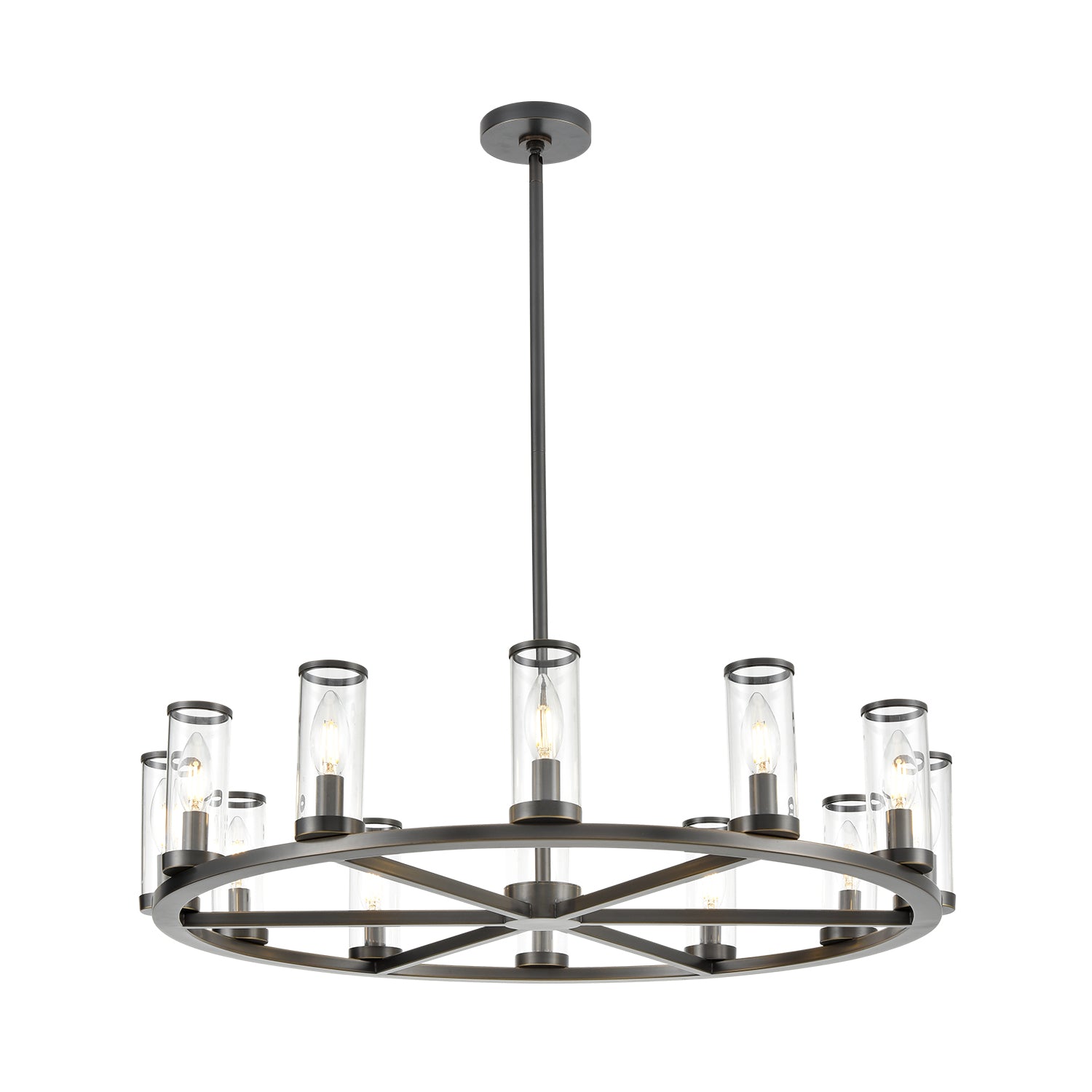 Revolve Clear Glass/Urban Bronze 12 Lights Chandeliers