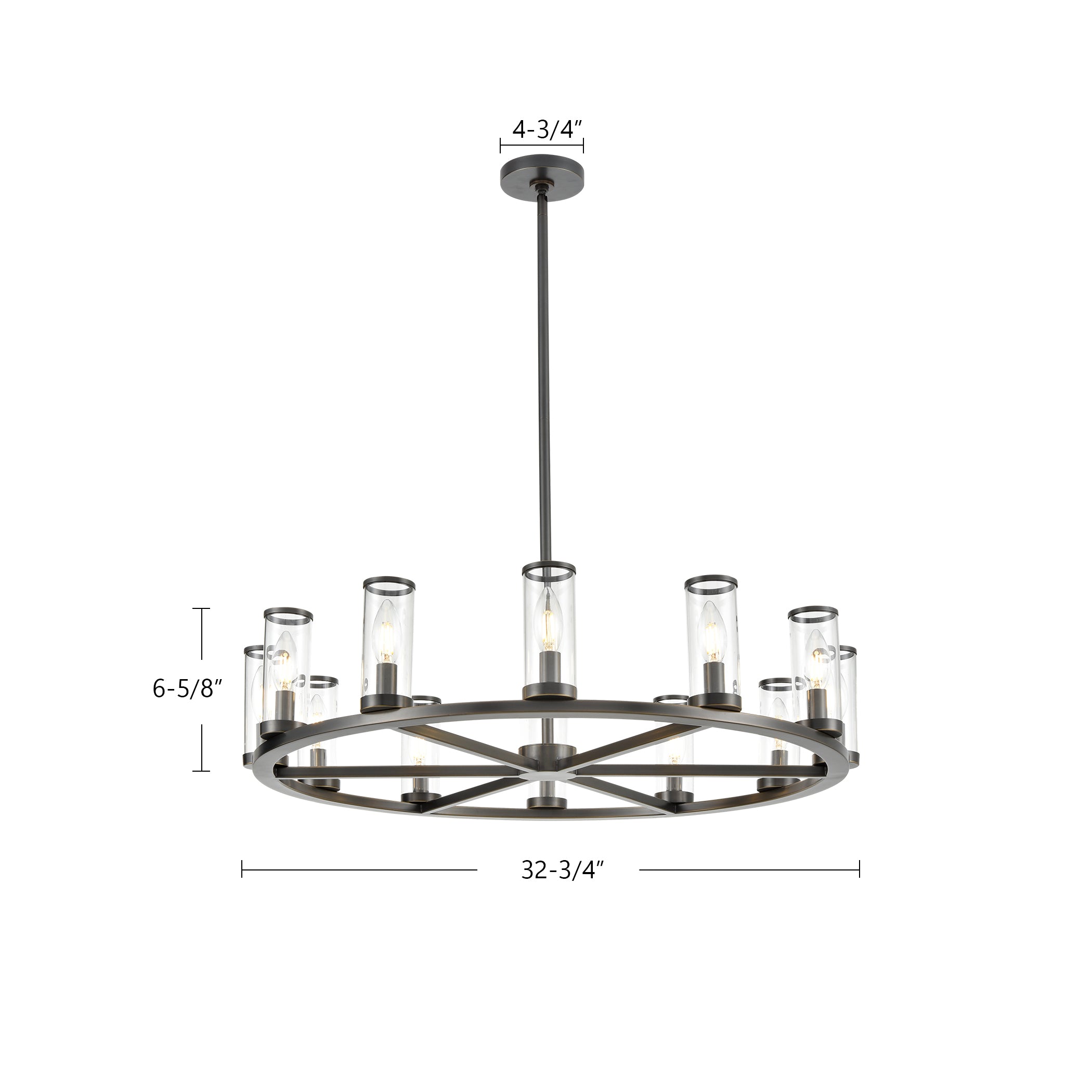 Revolve Clear Glass/Natural Brass 12 Lights Chandeliers