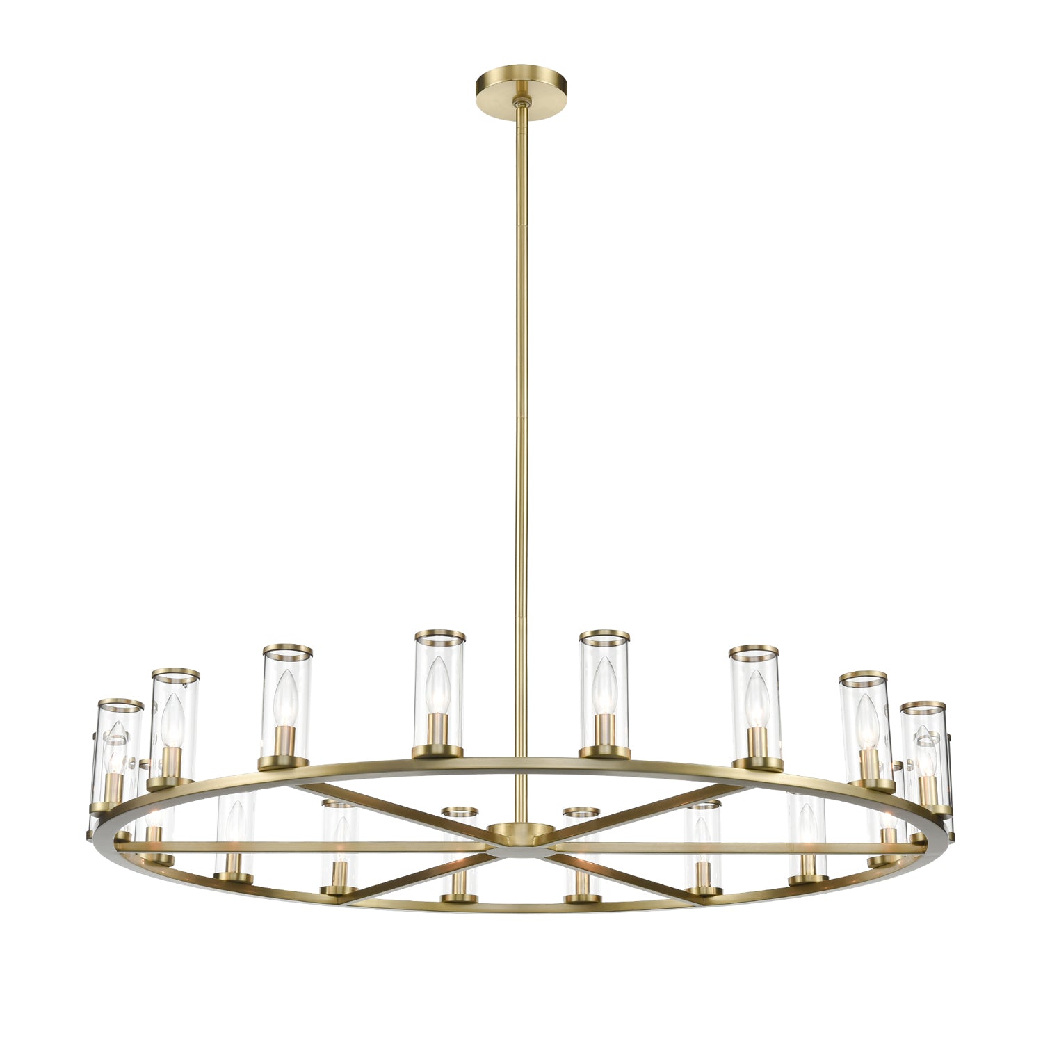 Revolve Clear Glass/Natural Brass 18 Lights Chandeliers