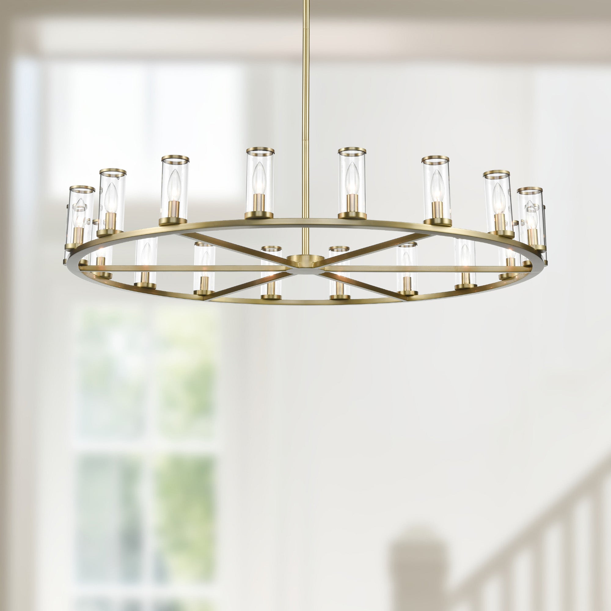 Revolve Clear Glass/Natural Brass 18 Lights Chandeliers