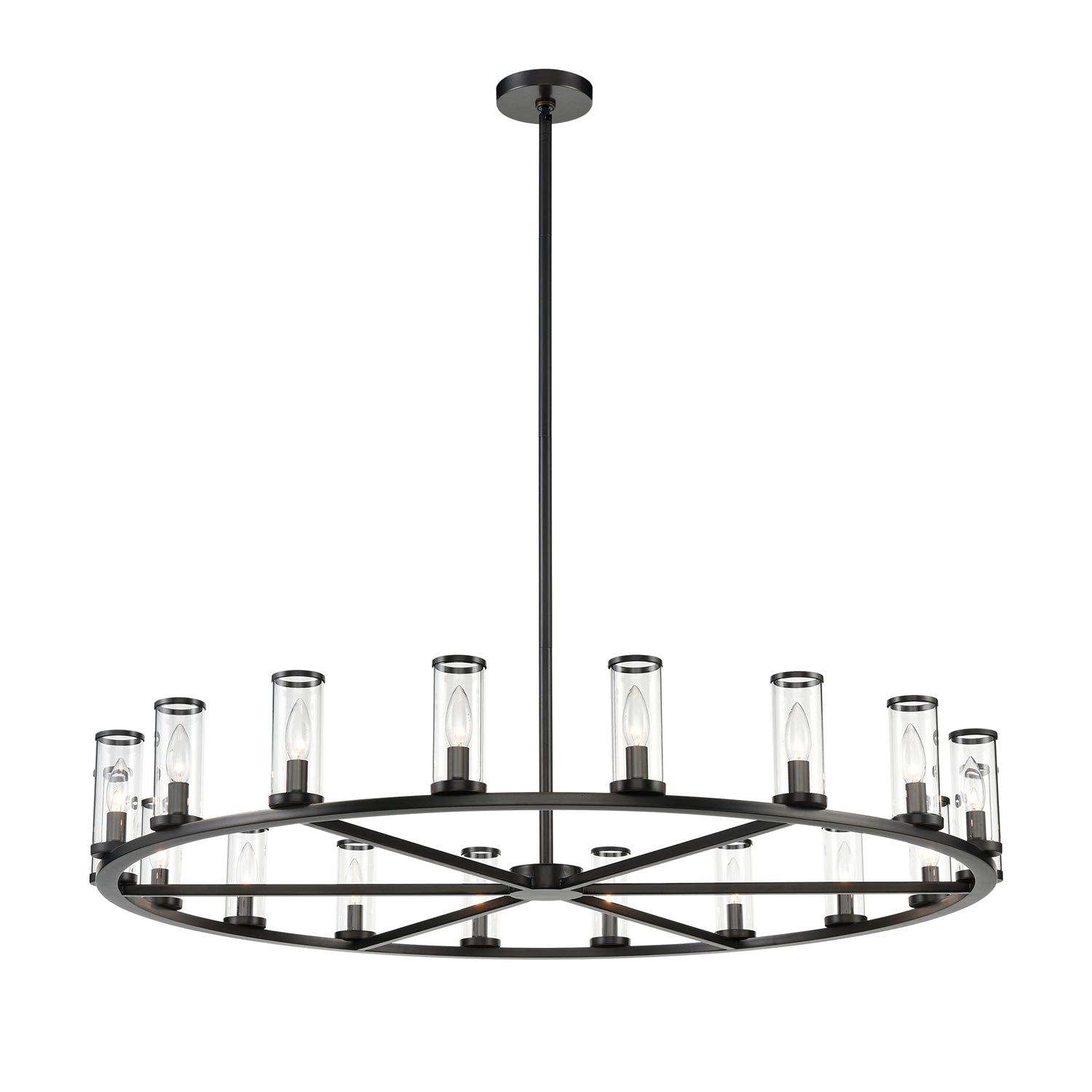 Revolve Clear Glass/Urban Bronze 18 Lights Chandeliers