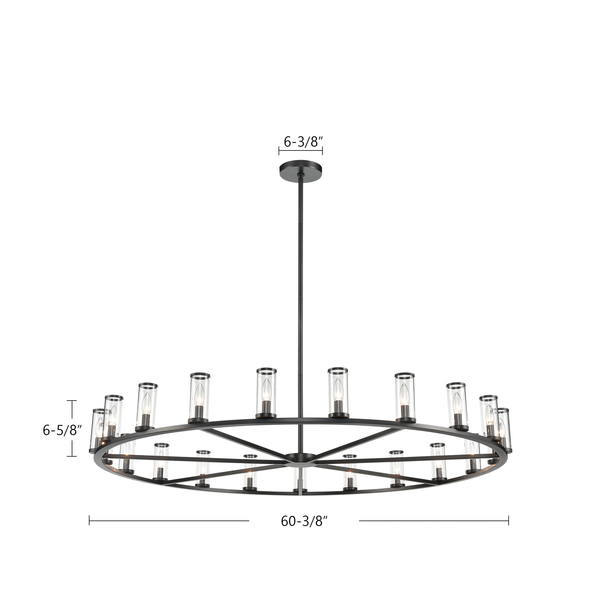Revolve Clear Glass/Urban Bronze 21 Light Chandeliers
