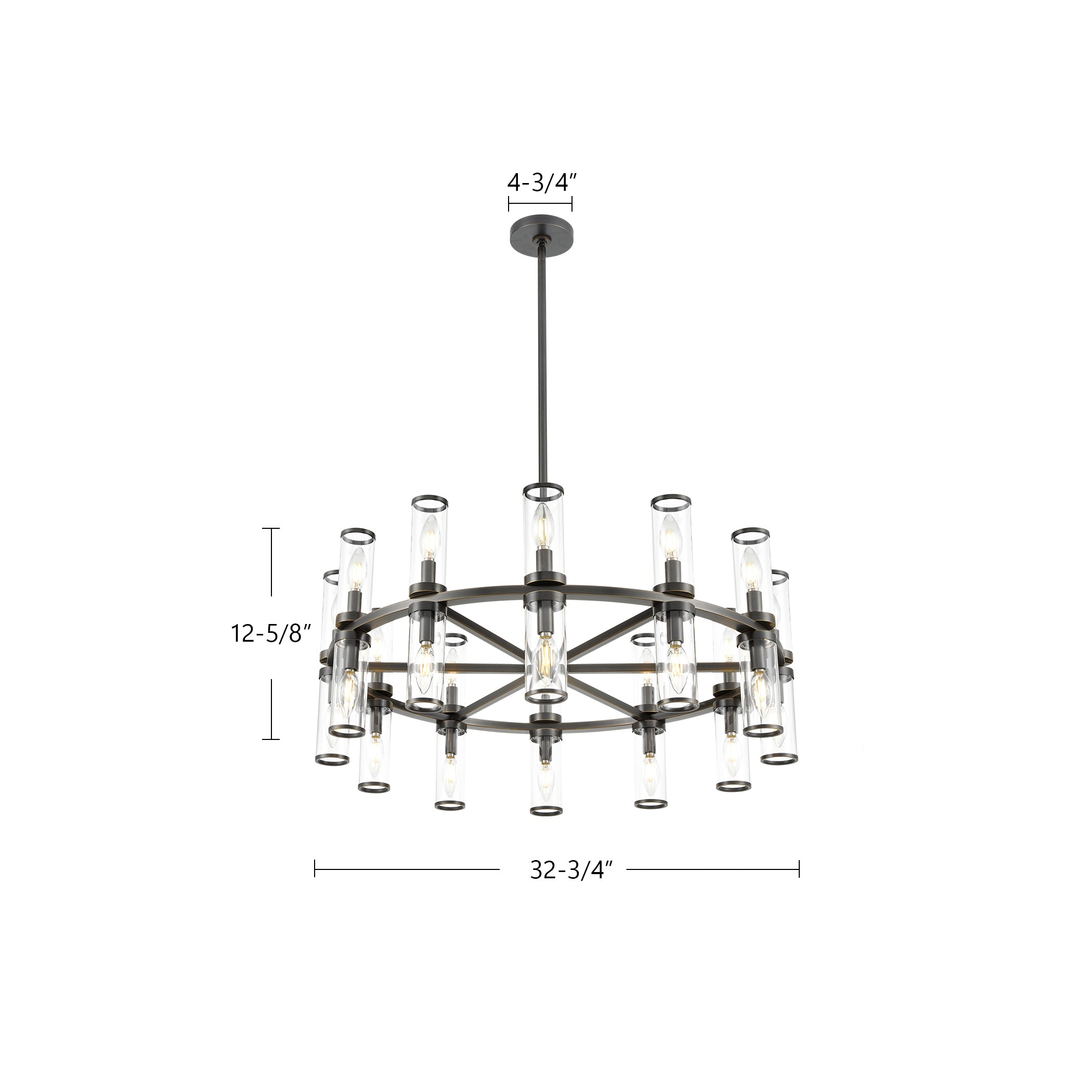 Revolve Clear Glass/Polished Nickel 24 Lights Chandeliers