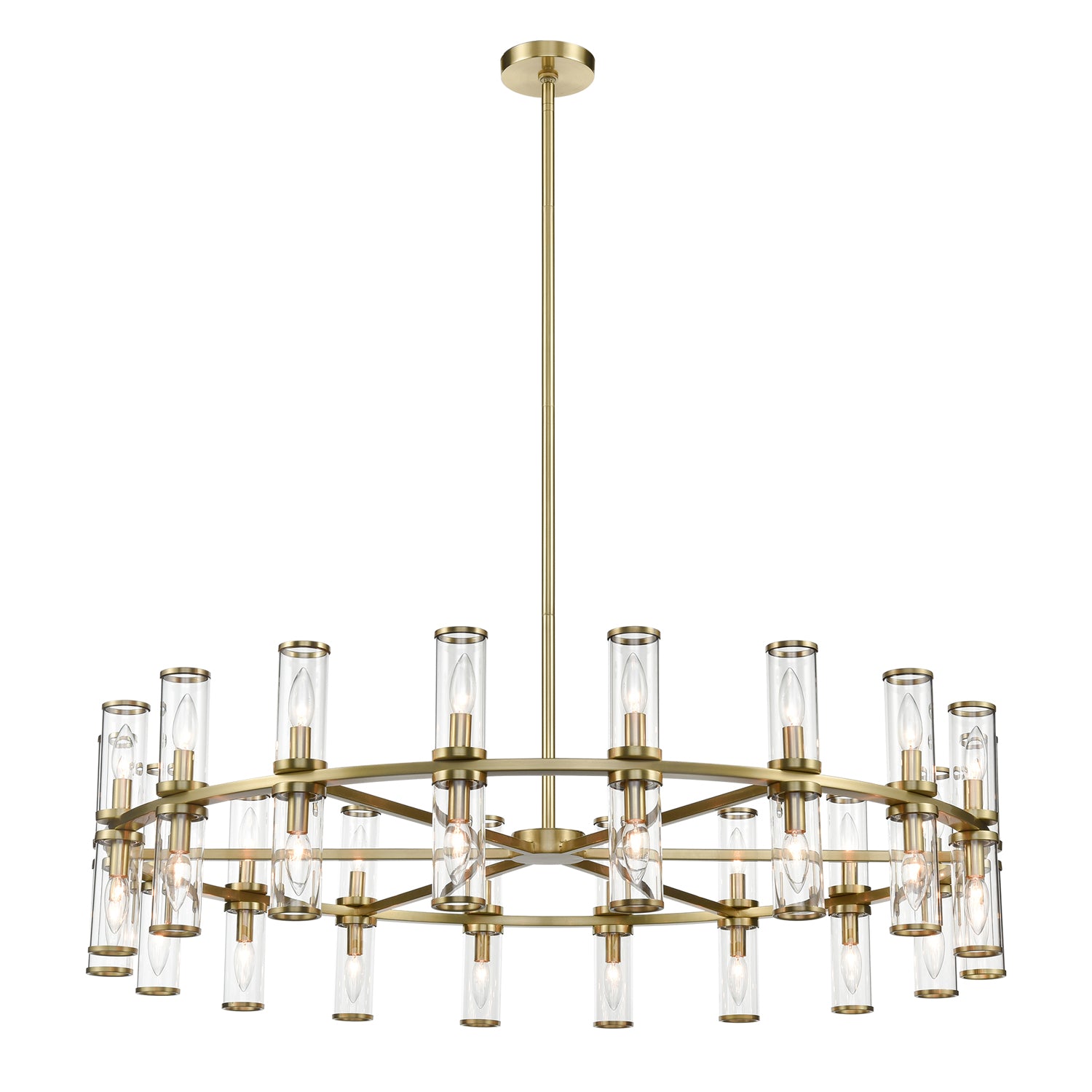 Revolve Clear Glass/Natural Brass 36 Lights Chandeliers