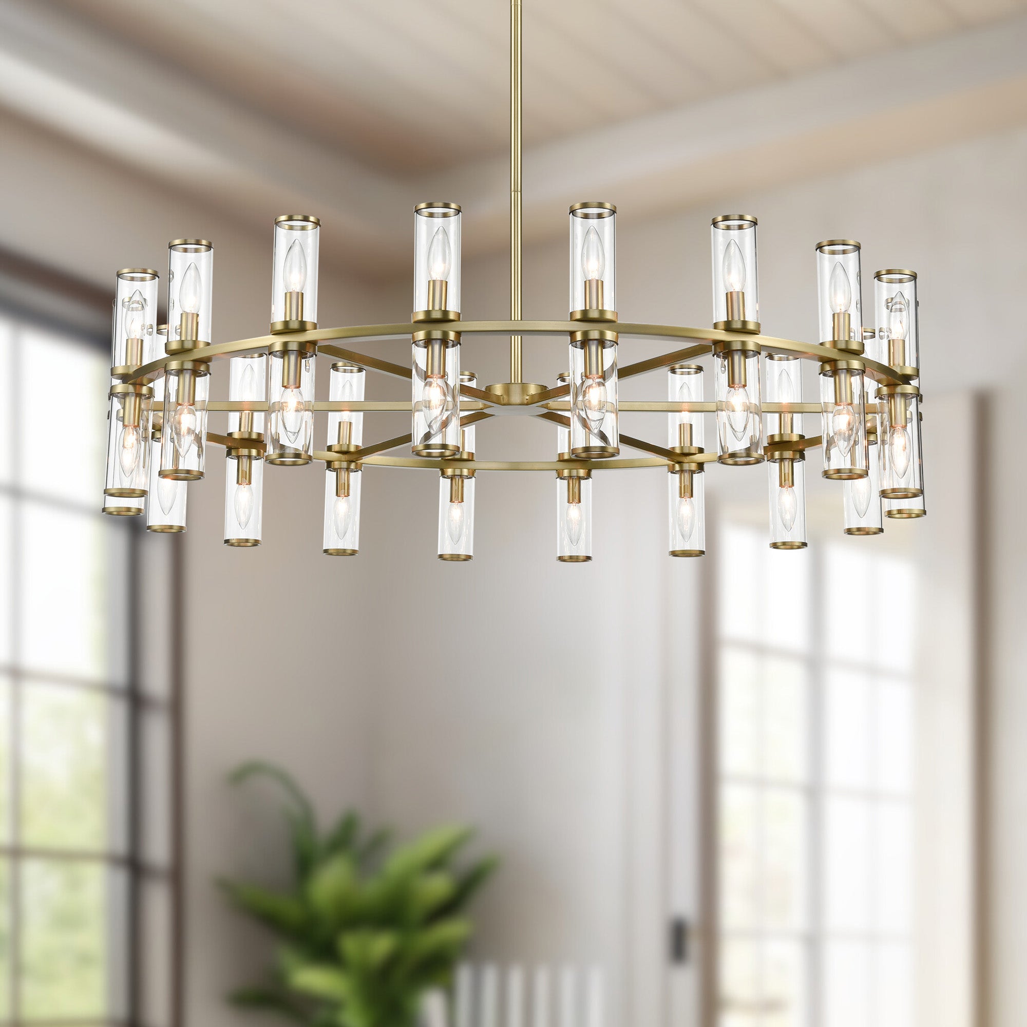 Revolve Clear Glass/Natural Brass 36 Lights Chandeliers