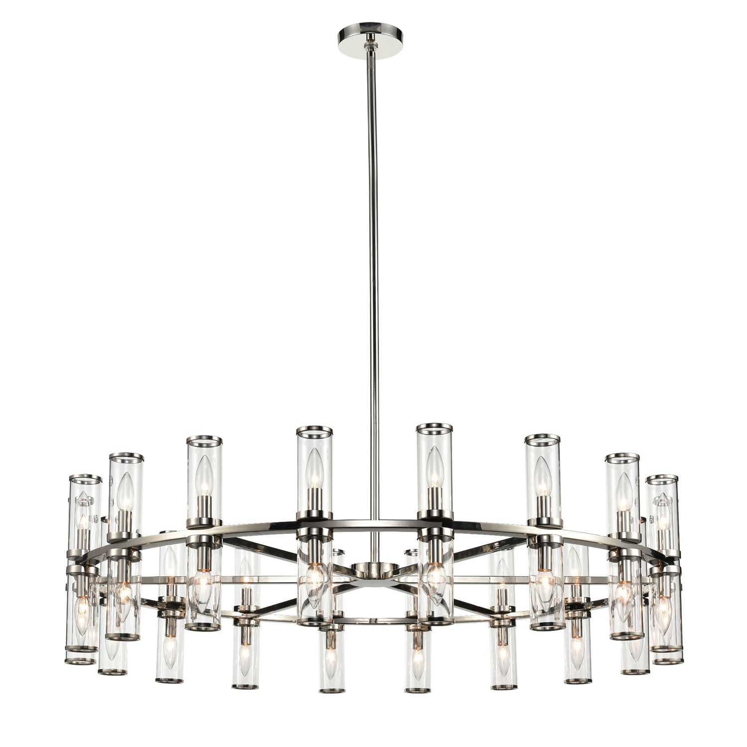 Revolve Clear Glass/Polished Nickel 36 Lights Chandeliers