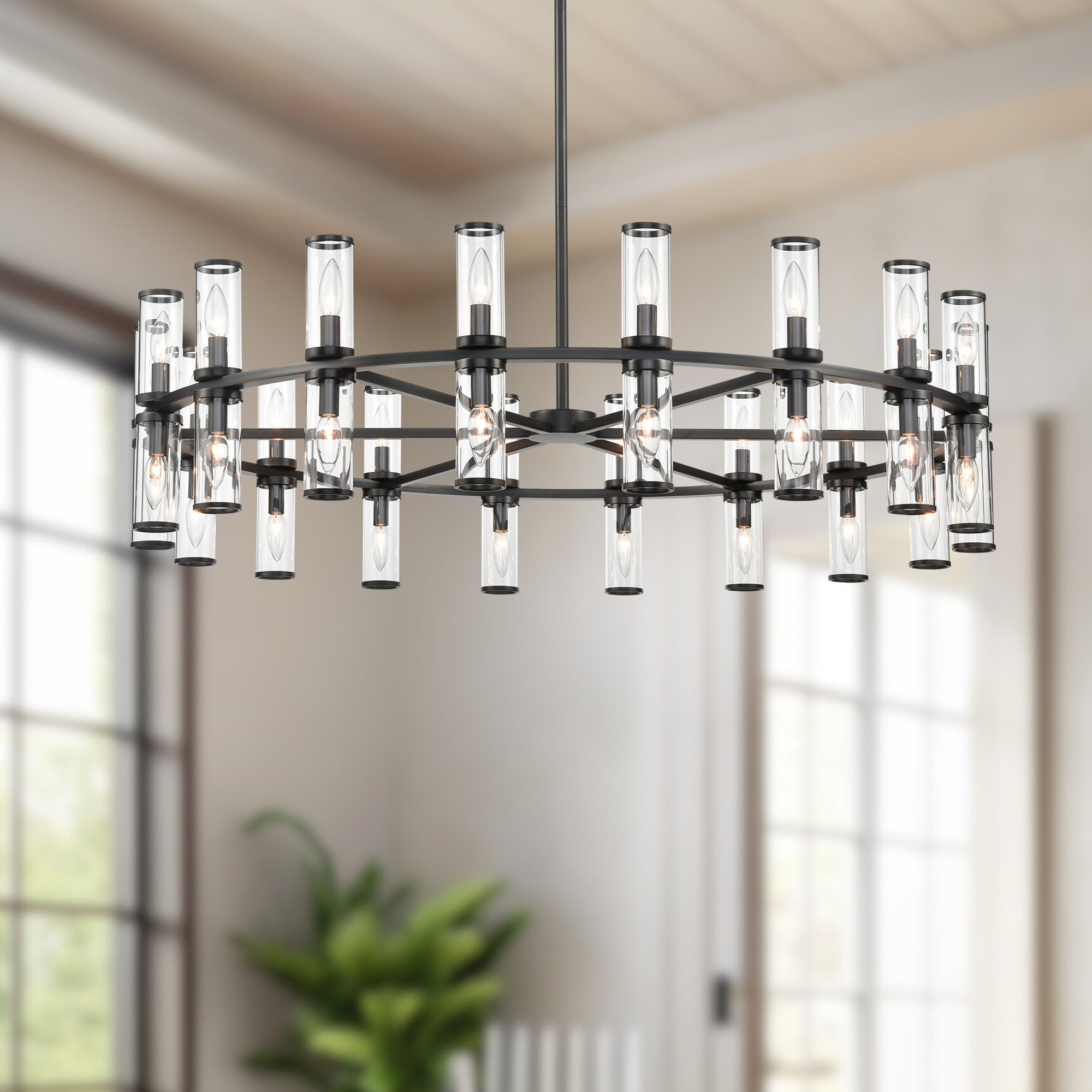 Revolve Clear Glass/Urban Bronze 36 Lights Chandeliers