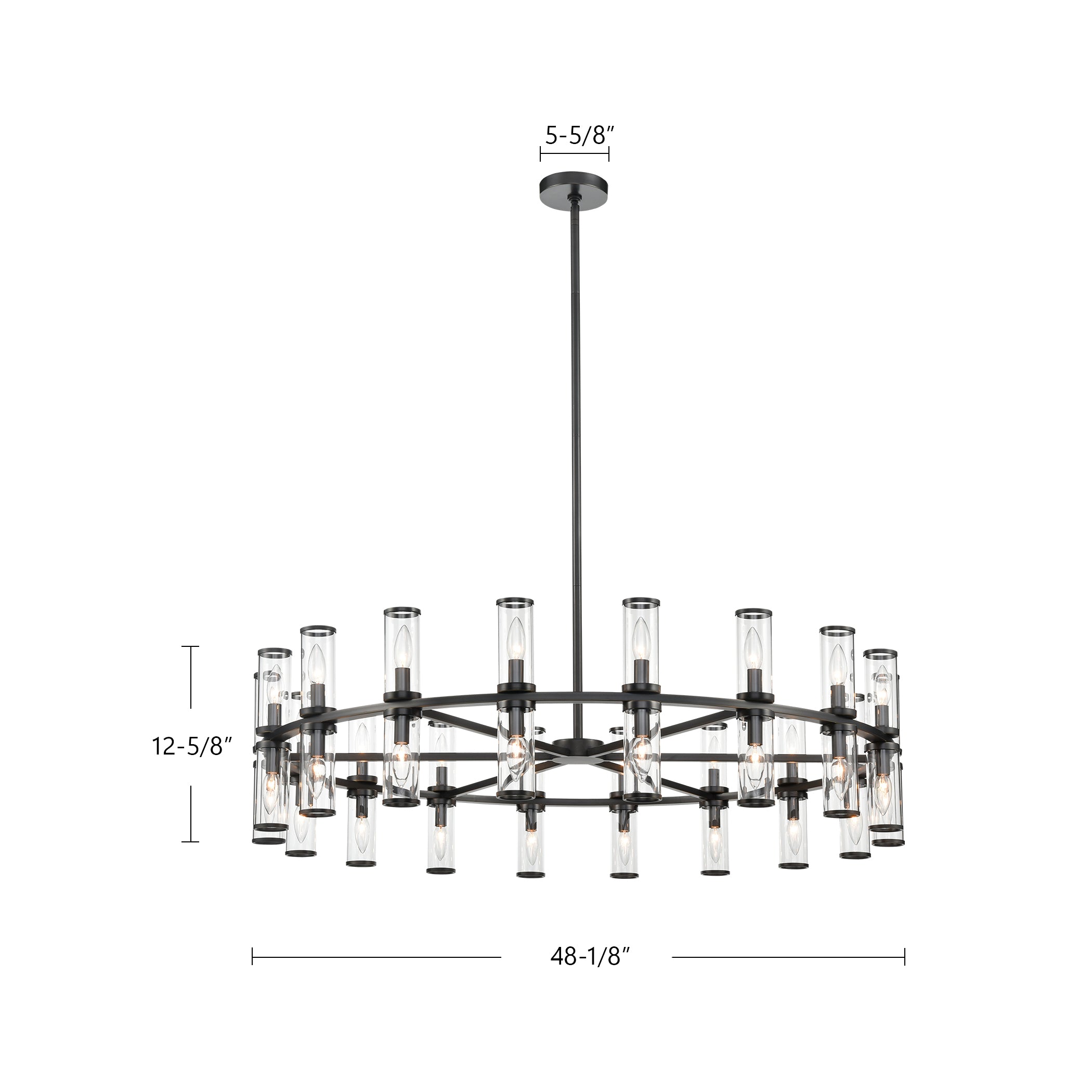 Revolve Clear Glass/Polished Nickel 36 Lights Chandeliers