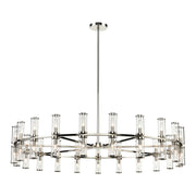 Revolve Clear Glass/Polished Nickel 42 Lights Chandeliers