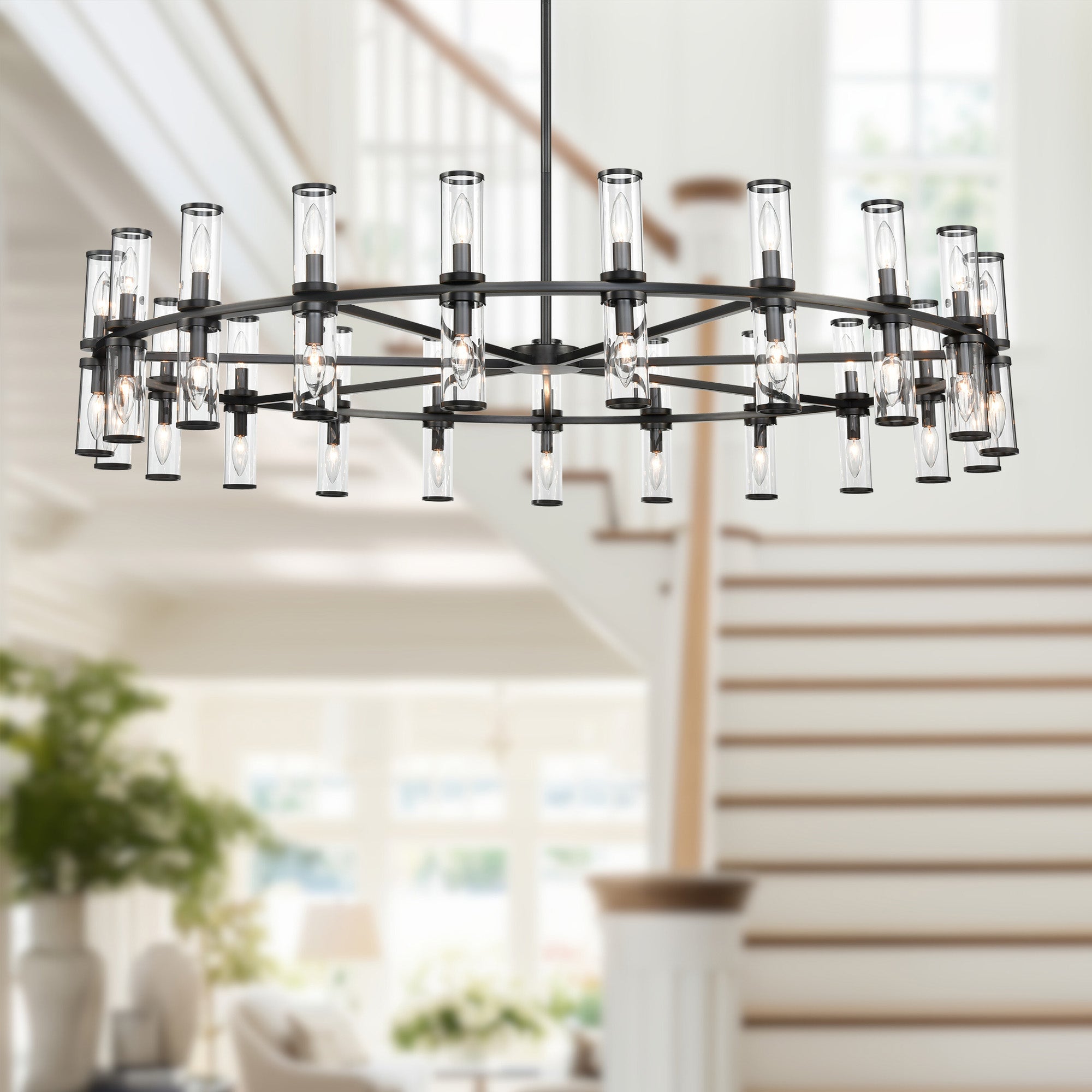 Revolve Clear Glass/Urban Bronze 42 Lights Chandeliers