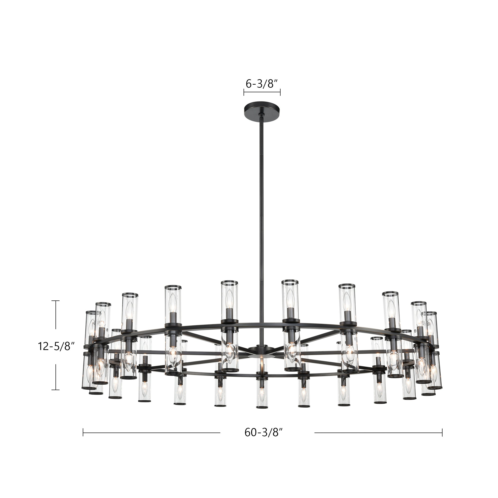 Revolve Clear Glass/Urban Bronze 42 Lights Chandeliers