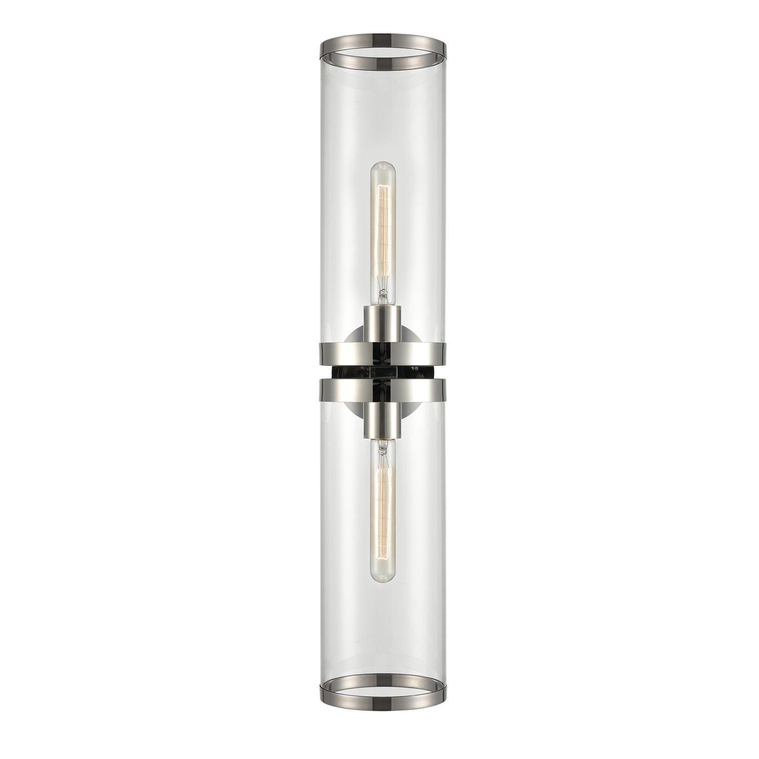 Revolve Ii Clear Glass/Polished Nickel 2 Lights Wall/Vanity