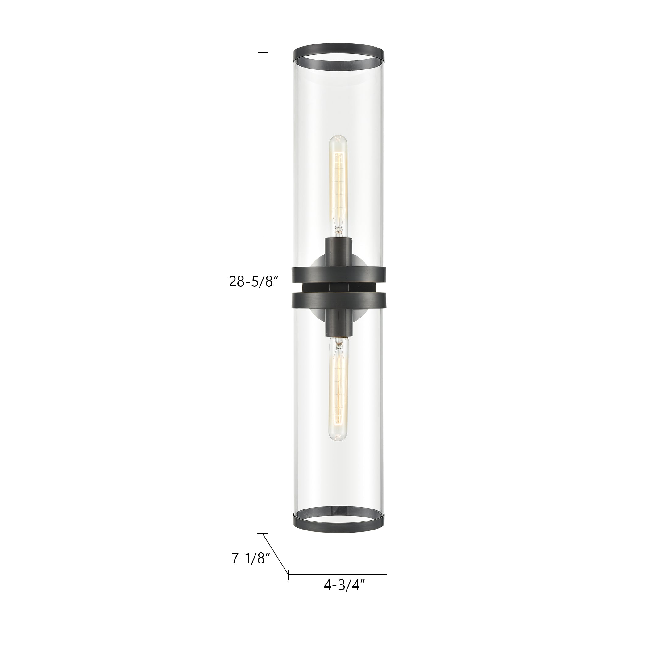 Revolve Ii Clear Glass/Natural Brass 2 Lights Wall/Vanity