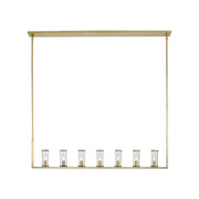 Revolve Clear Glass/Natural Brass 7 Lights Linear Pendant
