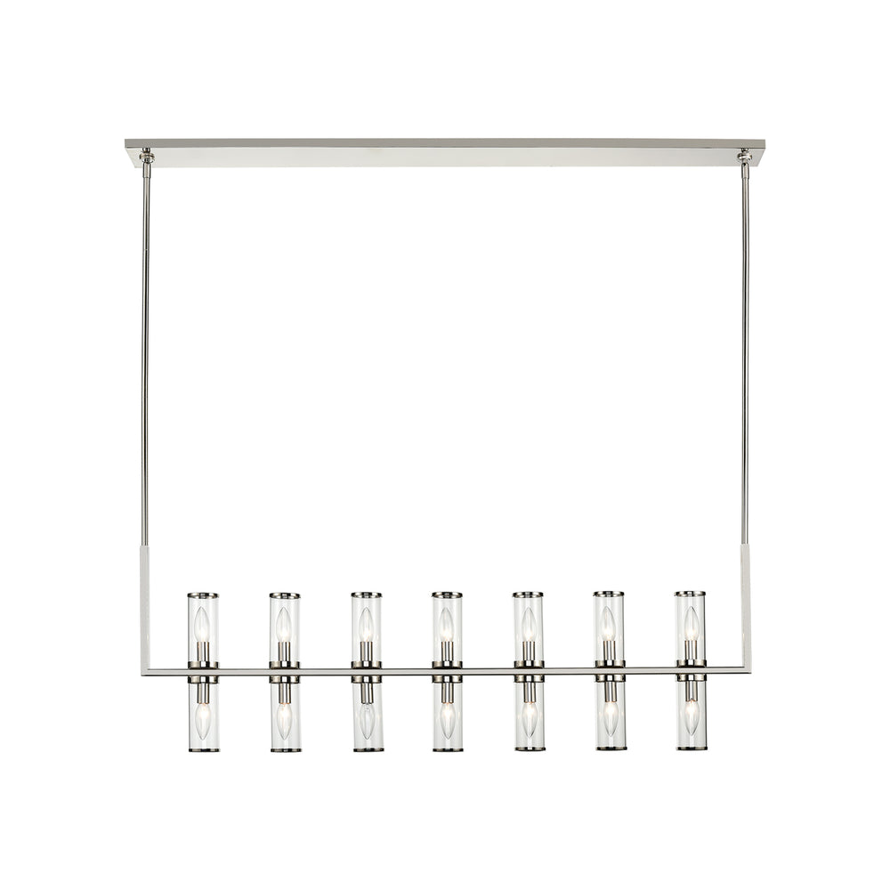 ALORA Lighting LP309077PNCG Linear Pendant, UL Damp Rated, Clear Glass/Polished Nickel
