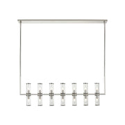 Revolve Clear Glass/Polished Nickel 14 Lights Linear Pendant